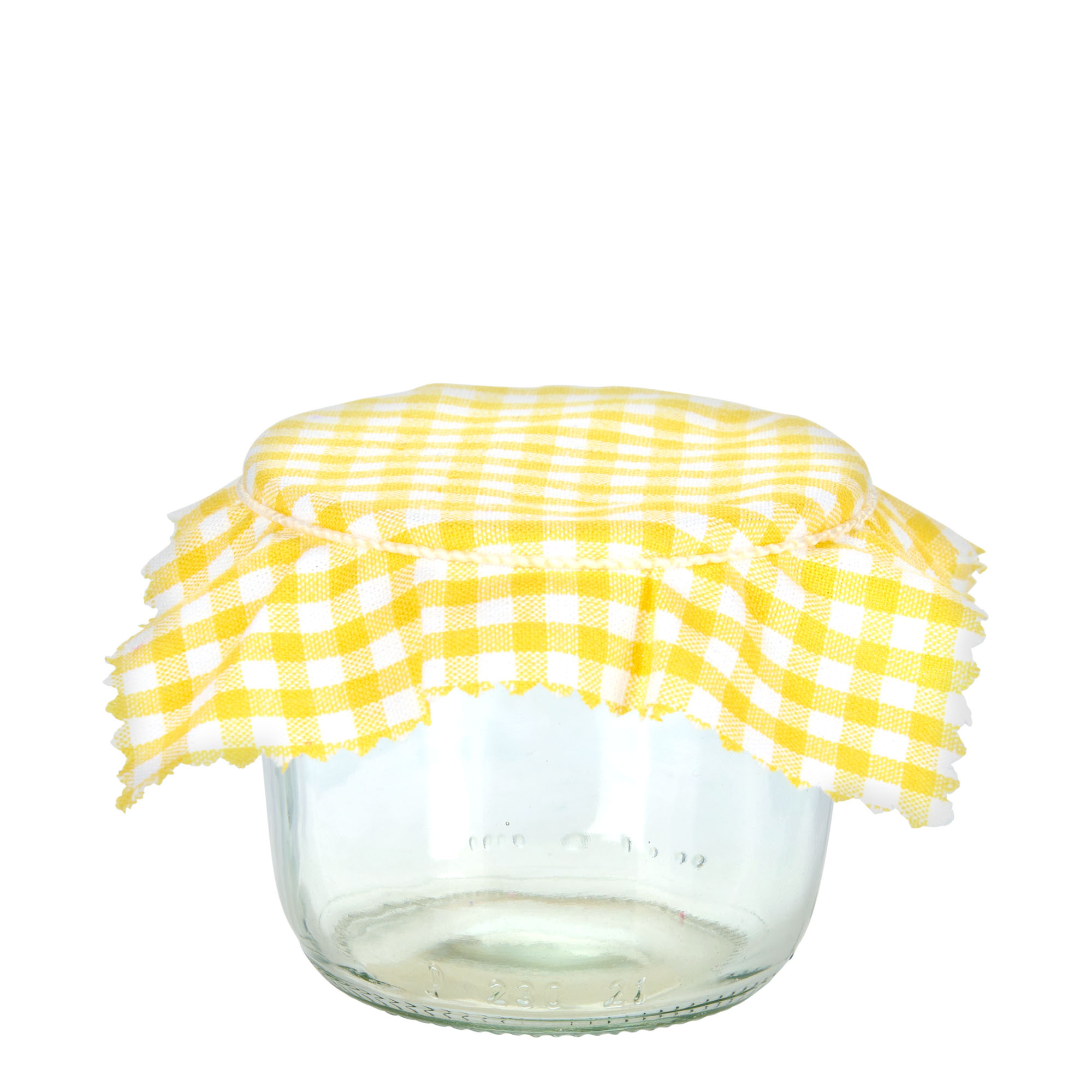 Stoffen lapje voor potten, geruit, 12x12, vierkant, textiel, geel, monding: TO38-TO53