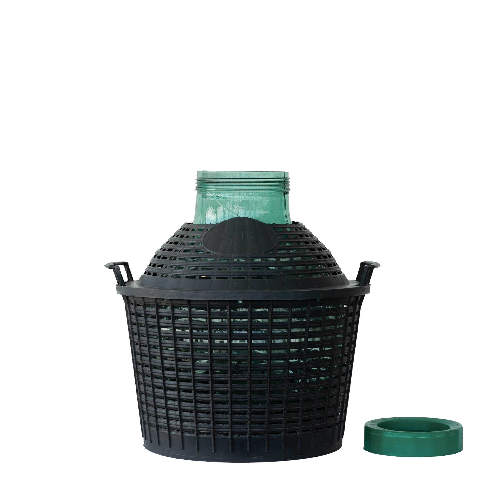 Ballonfles brede hals, 15 l, glas, monding: schroefsluiting
