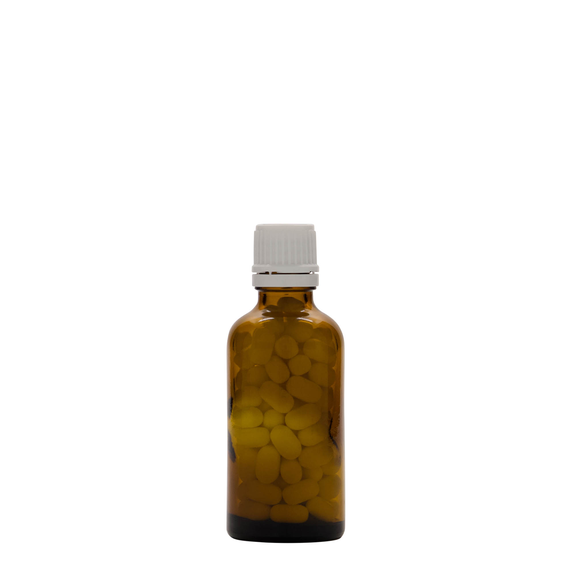 Flacon pharmaceutique 50 ml, verre, brun, bouchage: DIN 18 Flacon pharmaceutique 50 ml, verre, brun, bouchage: DIN 18