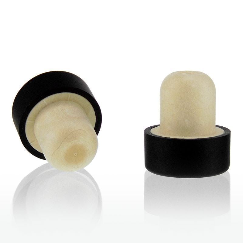 Bouchon à poignée 19 mm, plastique, noir, pour bouchage: bouchon Bouchon à poignée 19 mm, plastique, noir, pour bouchage: bouchon