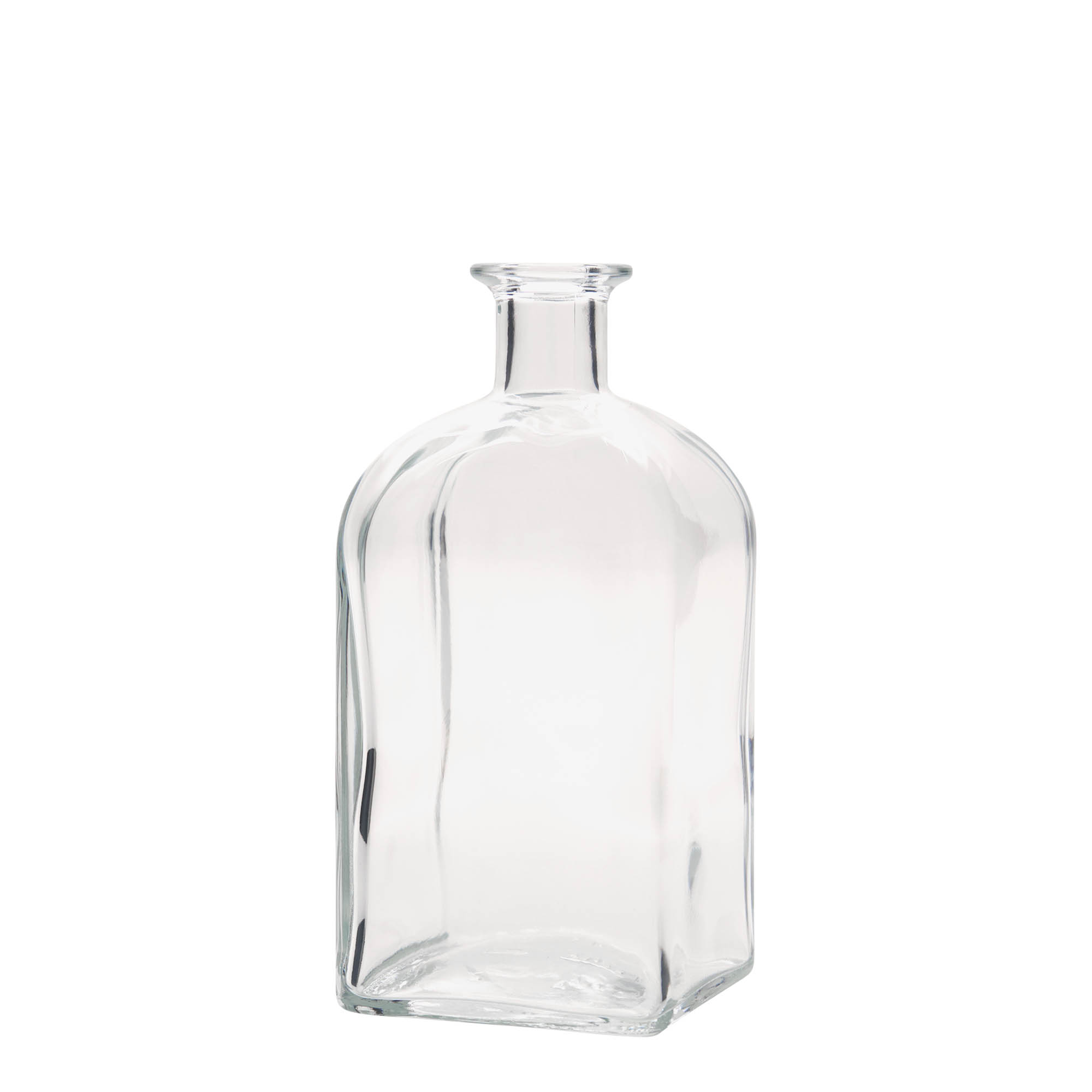 Glazen fles Apotheker carré, 700 ml, vierkant, monding: kurk Glazen fles Apotheker carré, 700 ml, vierkant, monding: kurk