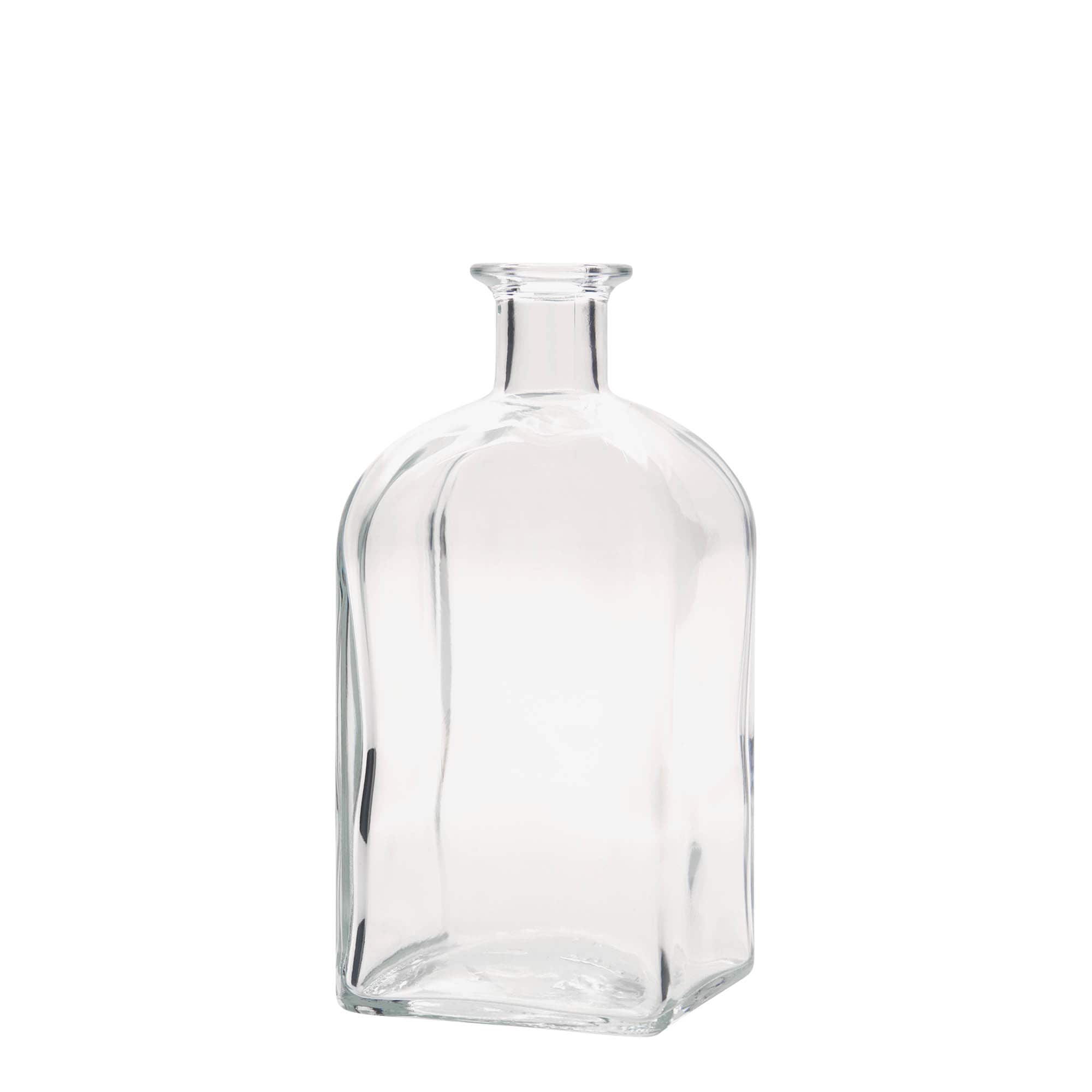 Bouteille en verre apothicaire 'Carré', carrée 700 ml, bouchage: bouchon