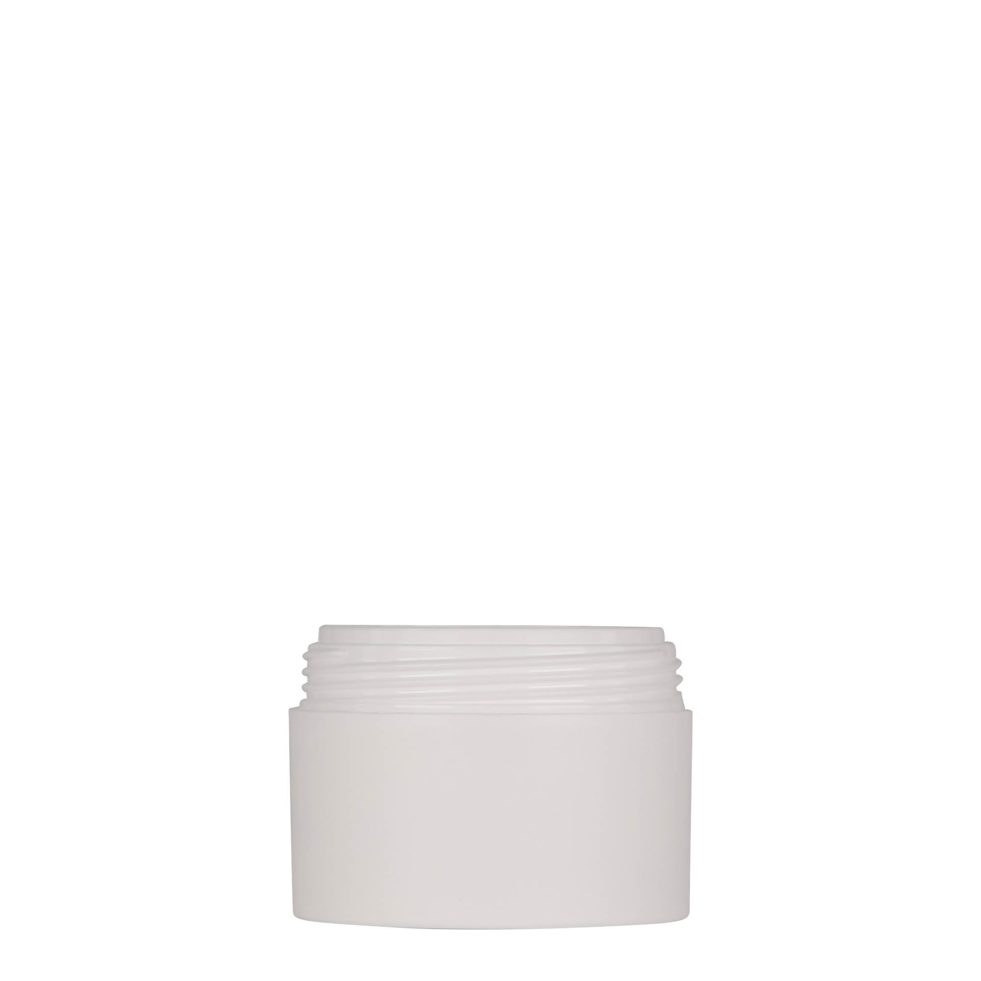 Boîte en plastique 50 ml 'Antonella', PP, blanche, bouchage: Bougage à vis Boîte en plastique 50 ml 'Antonella', PP, blanche, bouchage: Bougage à vis