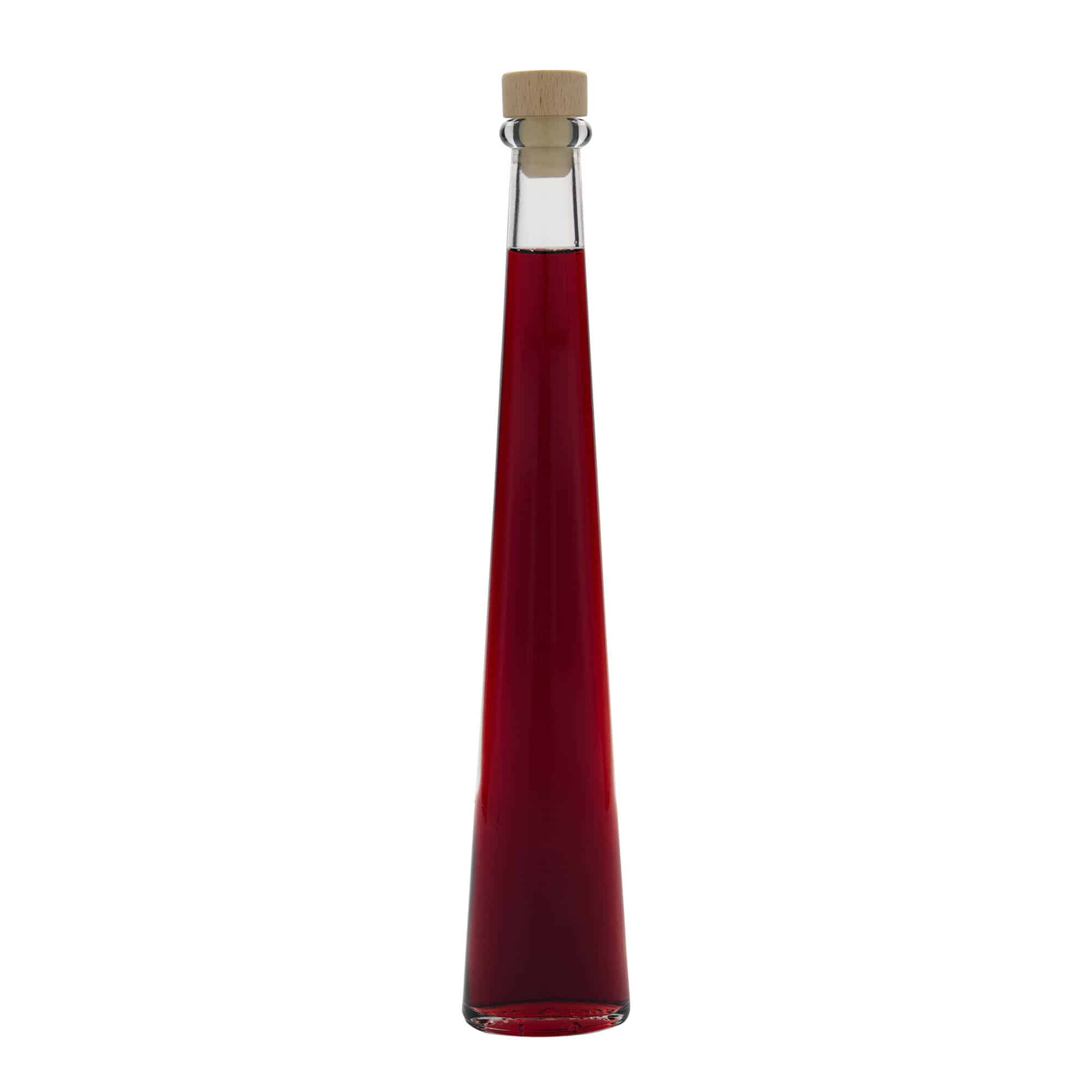 Glazen fles 'Dama Ovale', 200 ml, ovaal, monding: kurk