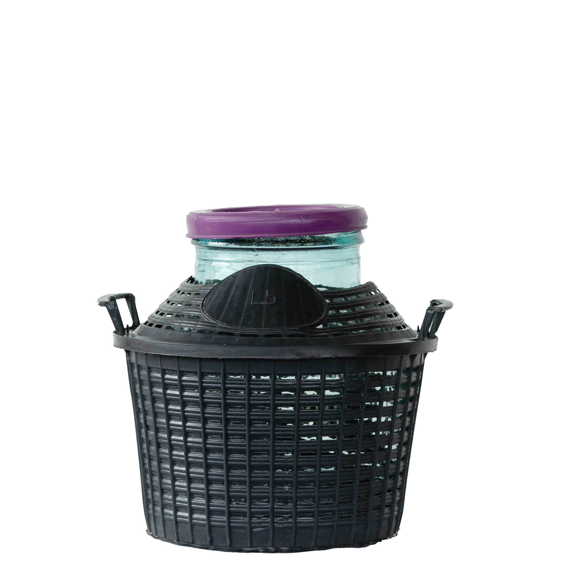 Ballonfles brede hals, 5 l, glas, monding: stulpdeksel Ballonfles brede hals, 5 l, glas, monding: stulpdeksel