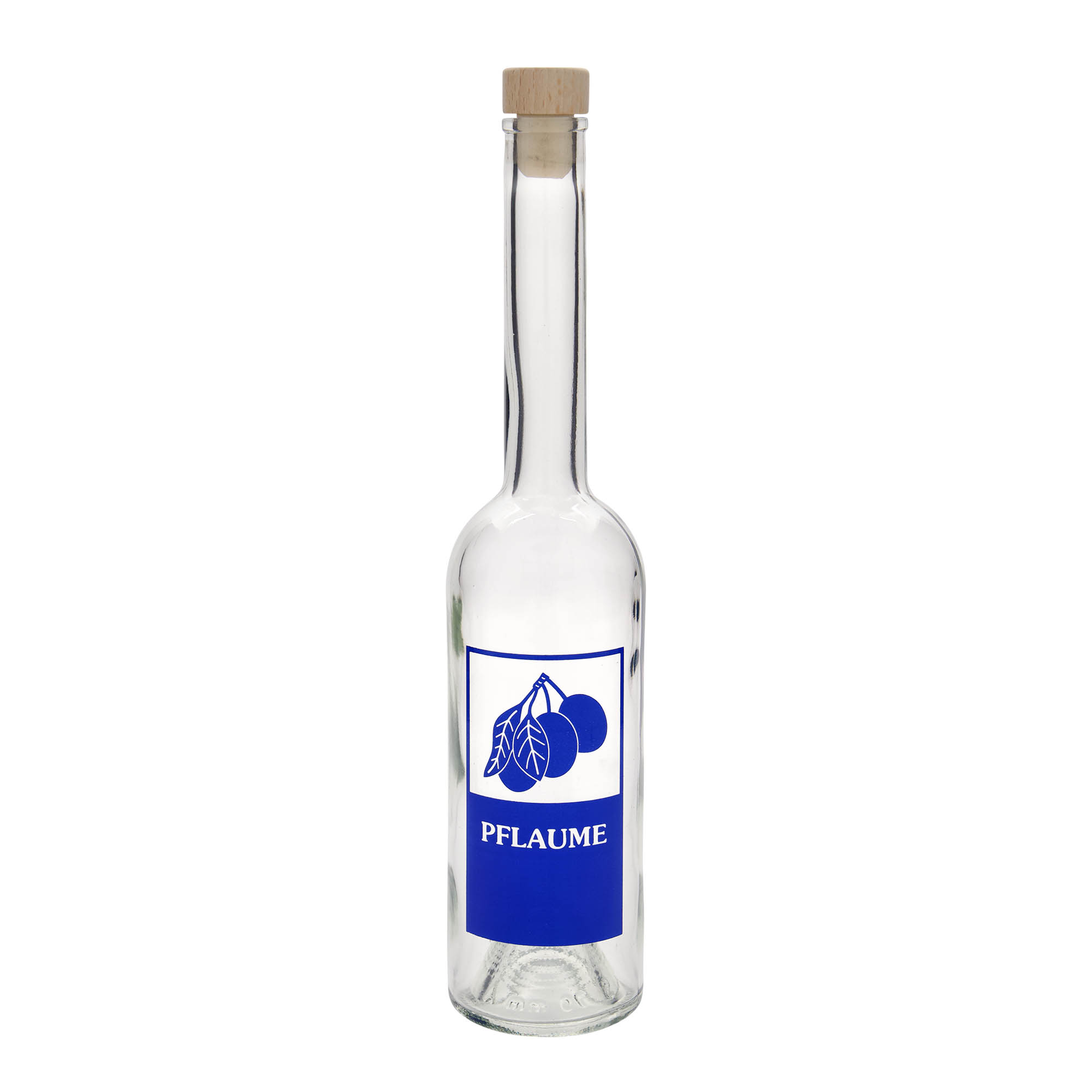 Bouteille en verre 500 ml 'Opera', motif : prune, bouchage: bouchon Bouteille en verre 500 ml 'Opera', motif : prune, bouchage: bouchon