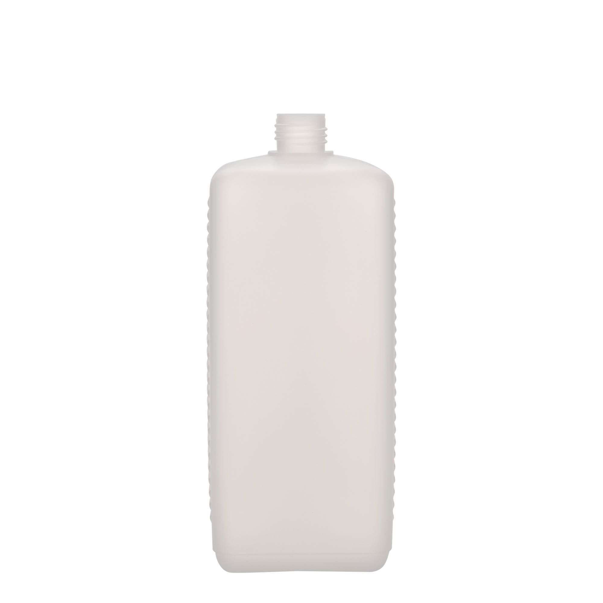 Bouteille bidon 1 000 ml, rectangulaire, plastique PEHD, nature, bouchage: DIN 25 EPE Bouteille bidon 1 000 ml, rectangulaire, plastique PEHD, nature, bouchage: DIN 25 EPE