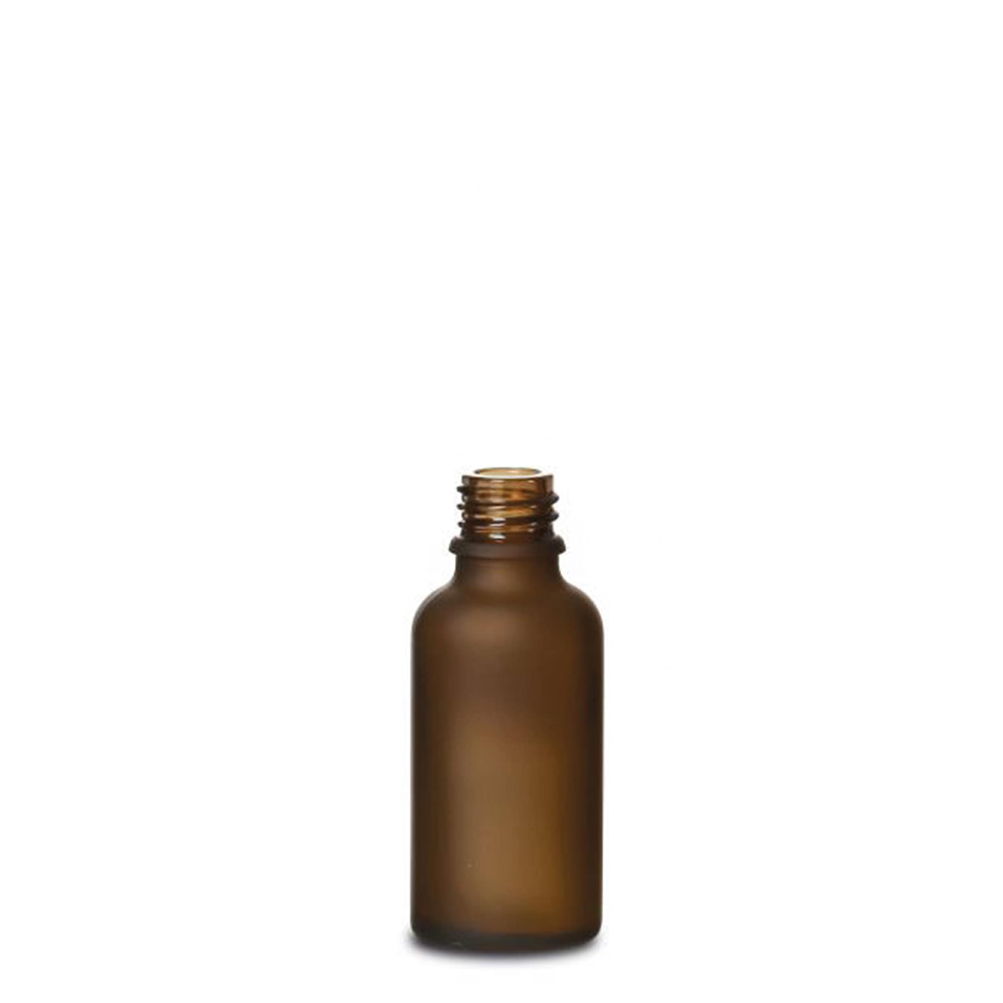 30ml medicijnfles, glas, bruin mat, opening: DIN 18