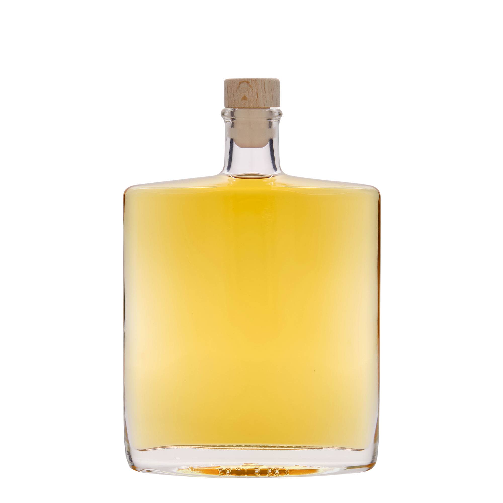 Glazen fles 'Zorbas', 500 ml, ovaal, monding: kurk