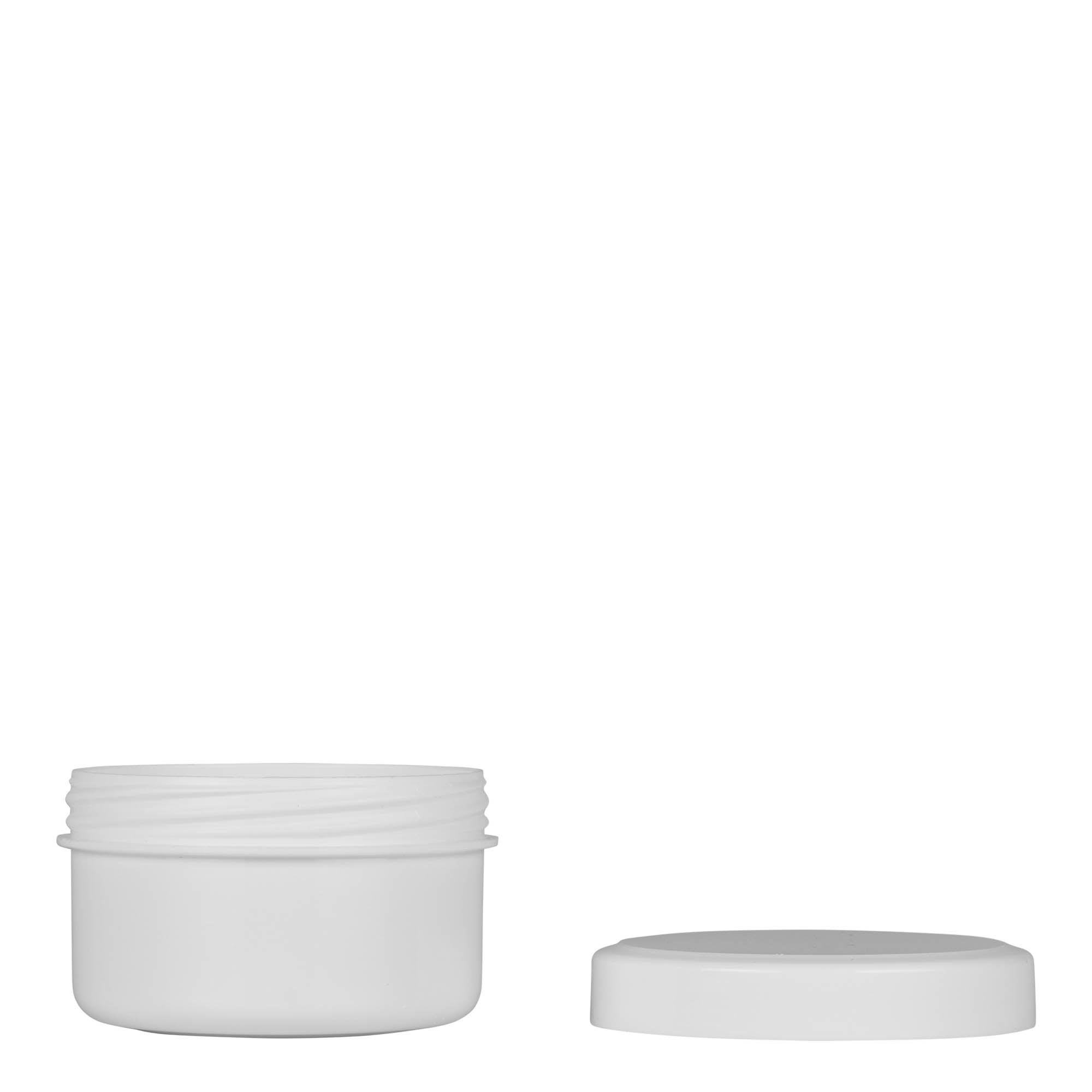 Boîte en plastique 60 ml 'White Line', PP, blanche, bouchage: Bougage à vis Boîte en plastique 60 ml 'White Line', PP, blanche, bouchage: Bougage à vis