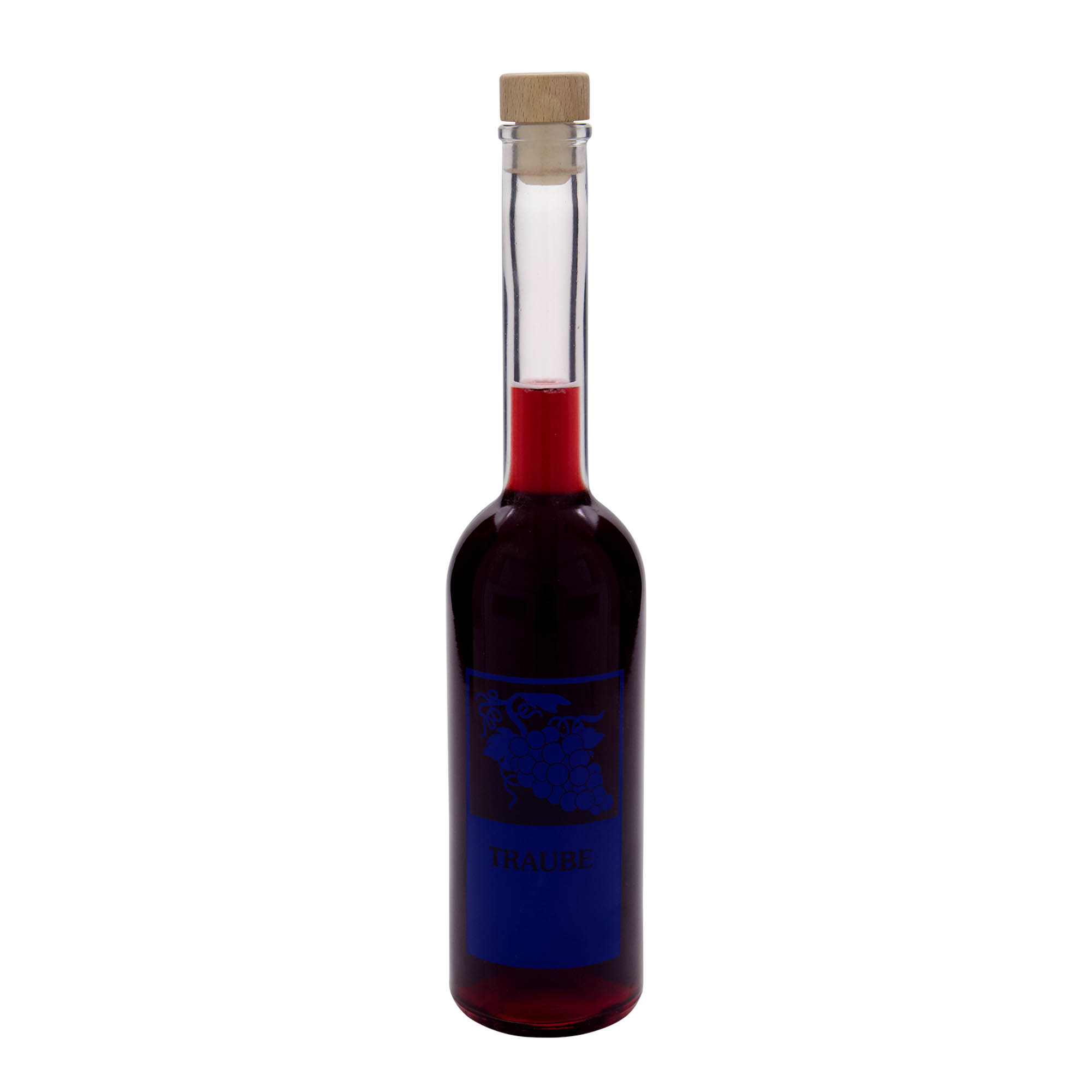 Bouteille en verre 500 ml 'Opera', motif : raisin, bouchage: bouchon