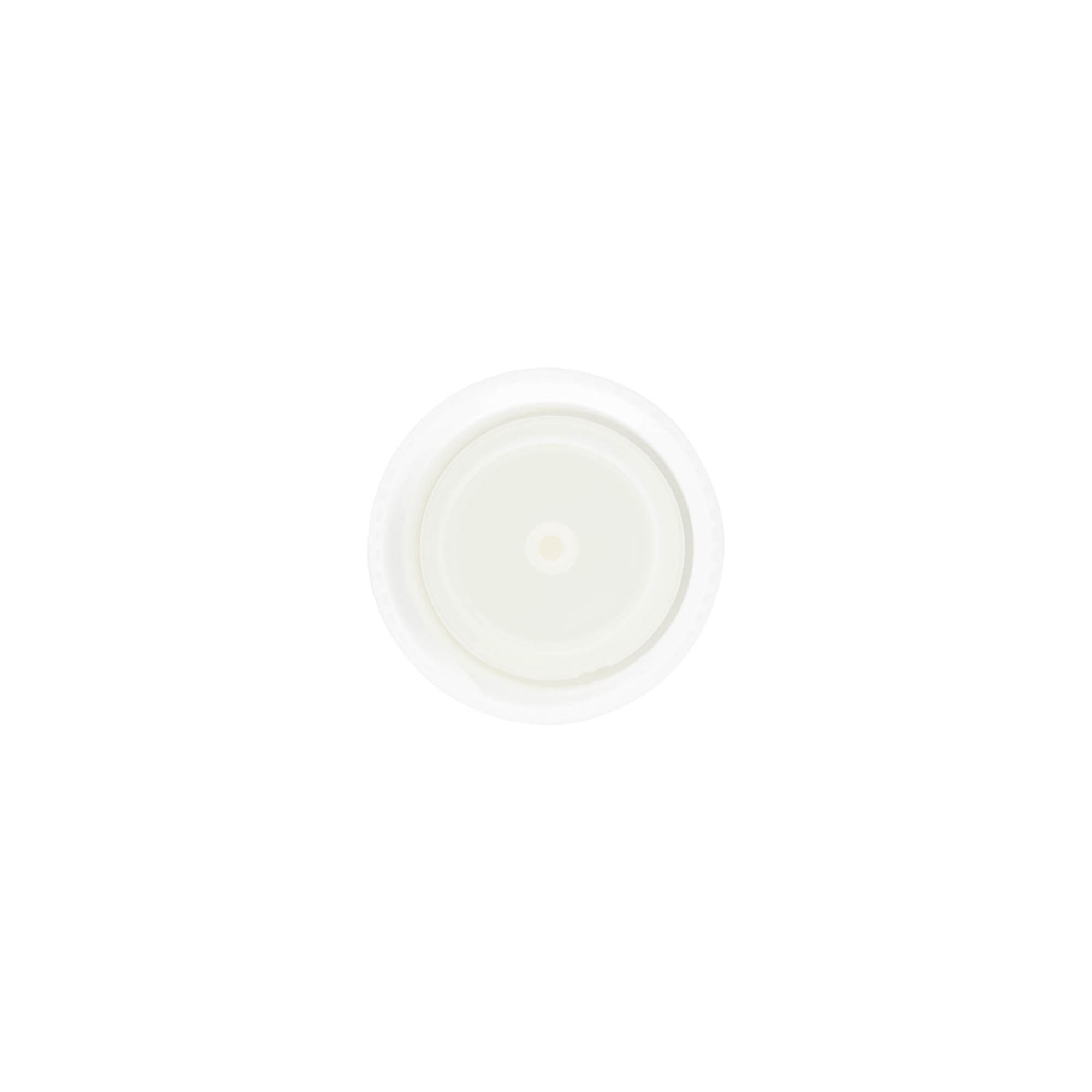 Bougage à vis avec insert de pulvérisation, plastique PP, blanc, pour bouchage: 24/410