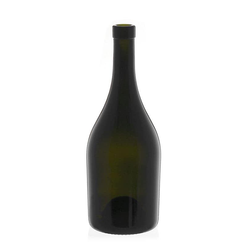 Wijnfles 'Exclusive', 750 ml, antiekgroen, monding: kurk