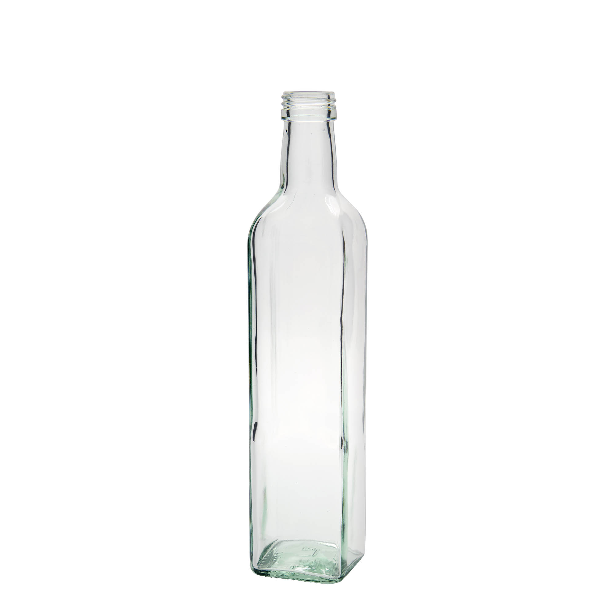 Glazen fles 'Marasca', 500 ml, vierkant, monding: PP 31,5 Glazen fles 'Marasca', 500 ml, vierkant, monding: PP 31,5