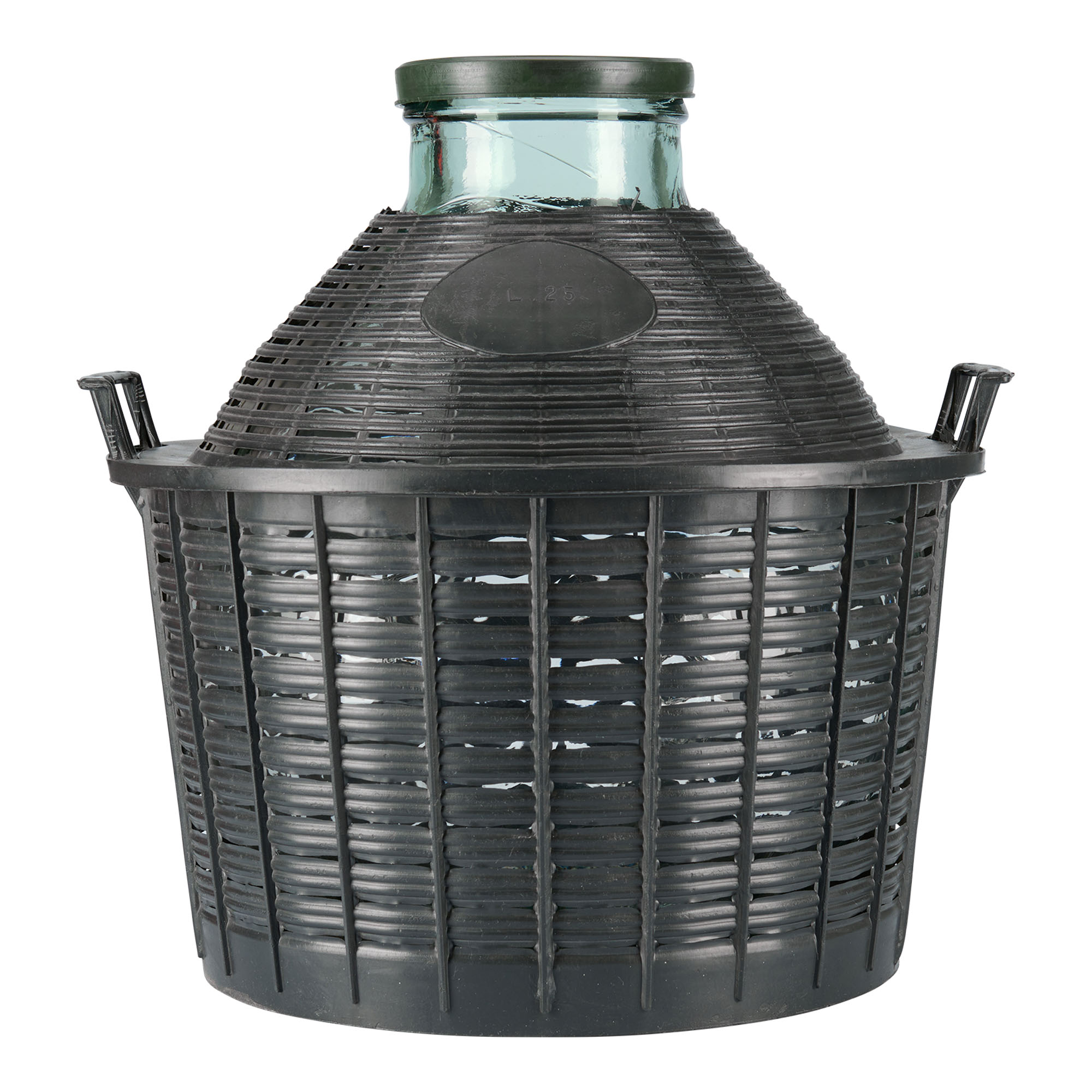 Ballonfles brede hals, 25 l, glas, monding: stulpdeksel