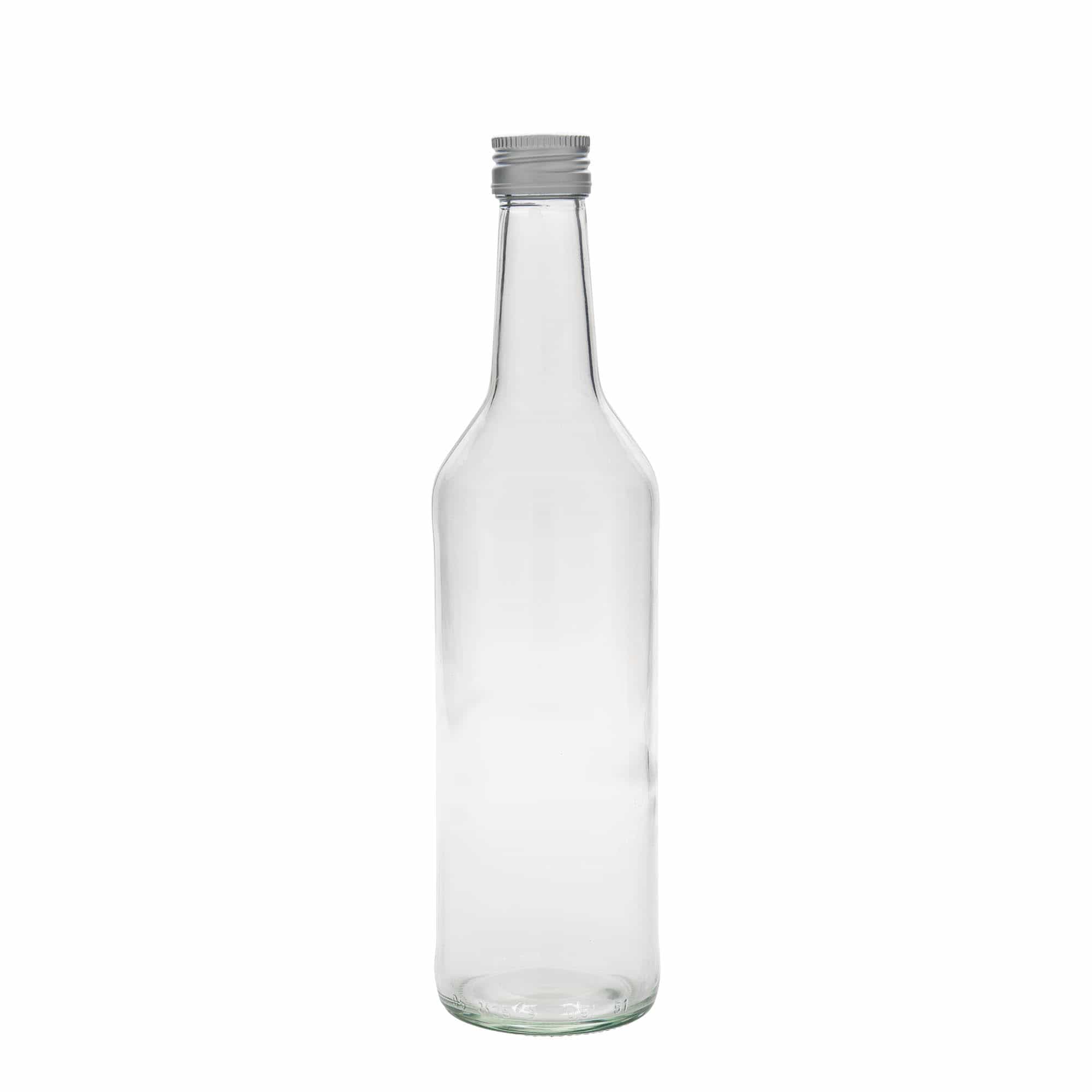 Glazen fles met rechte hals, 500 ml, monding: PP 28