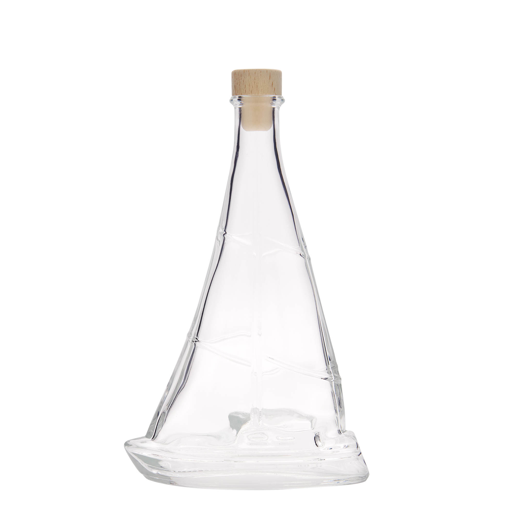 Glazen fles 'Zeilboot', 350 ml, monding: kurk