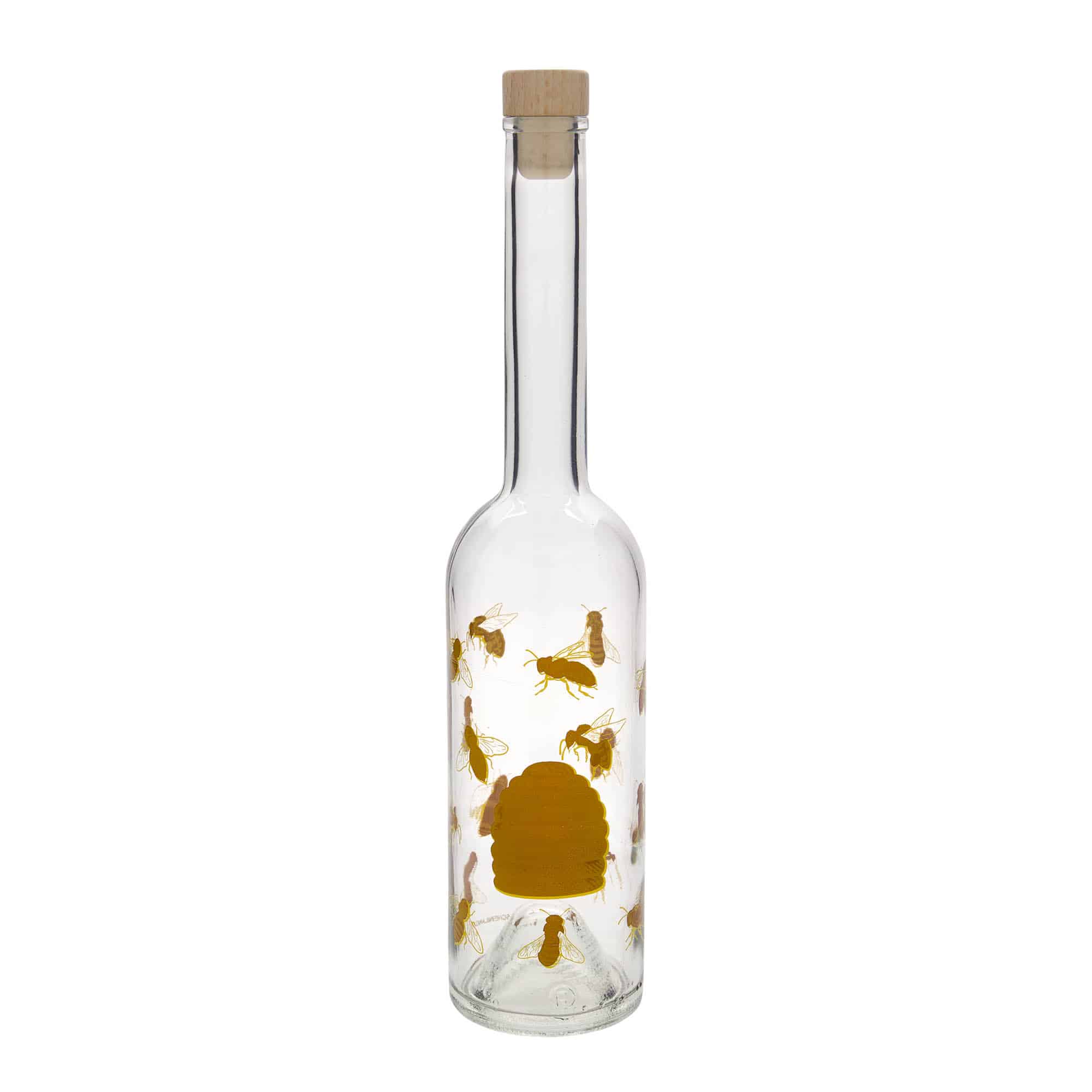Bouteille en verre 500 ml « Opera », motif : abeilles, bouchage: bouchon