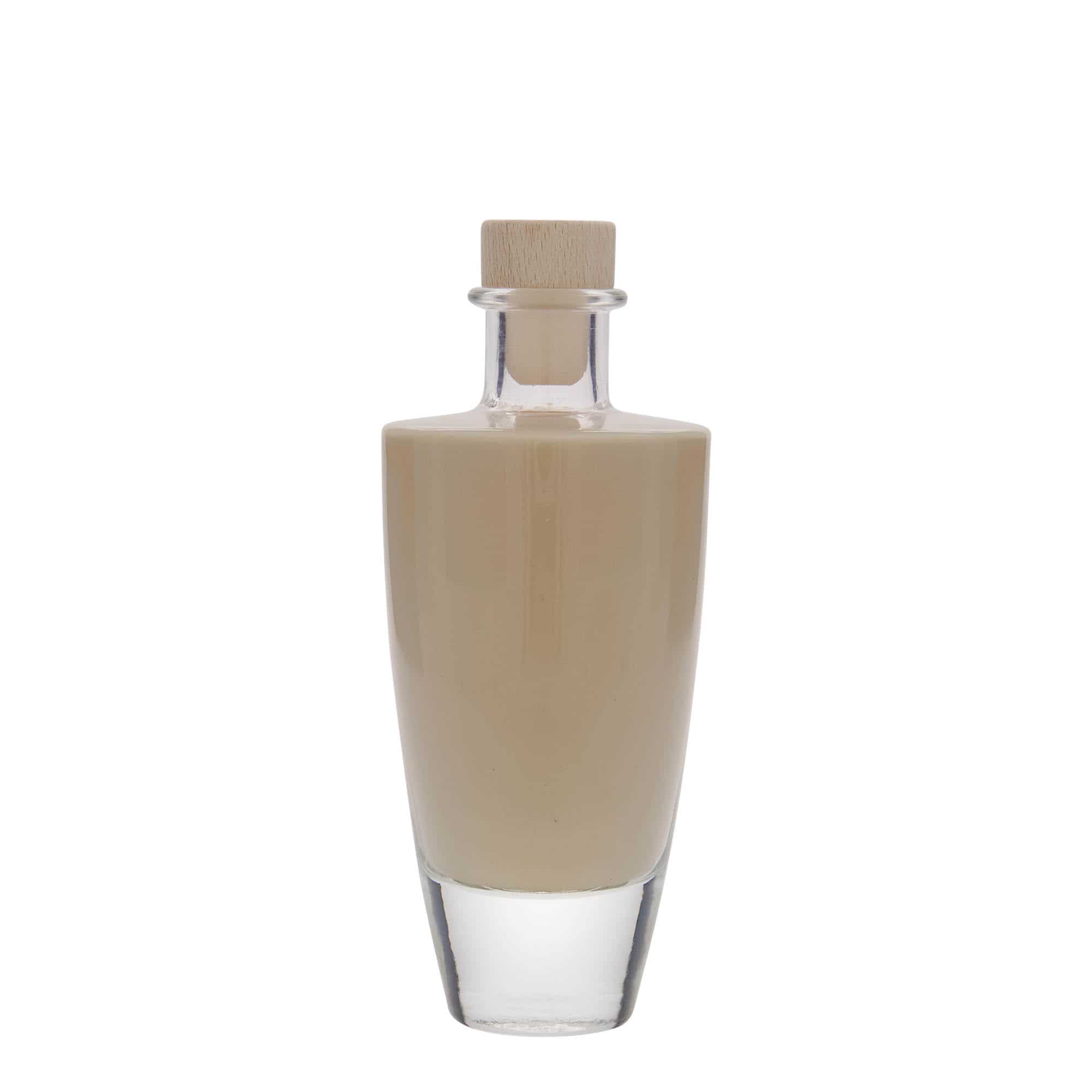 Glazen fles 'Vanessa', 200 ml, ovaal, monding: kurk