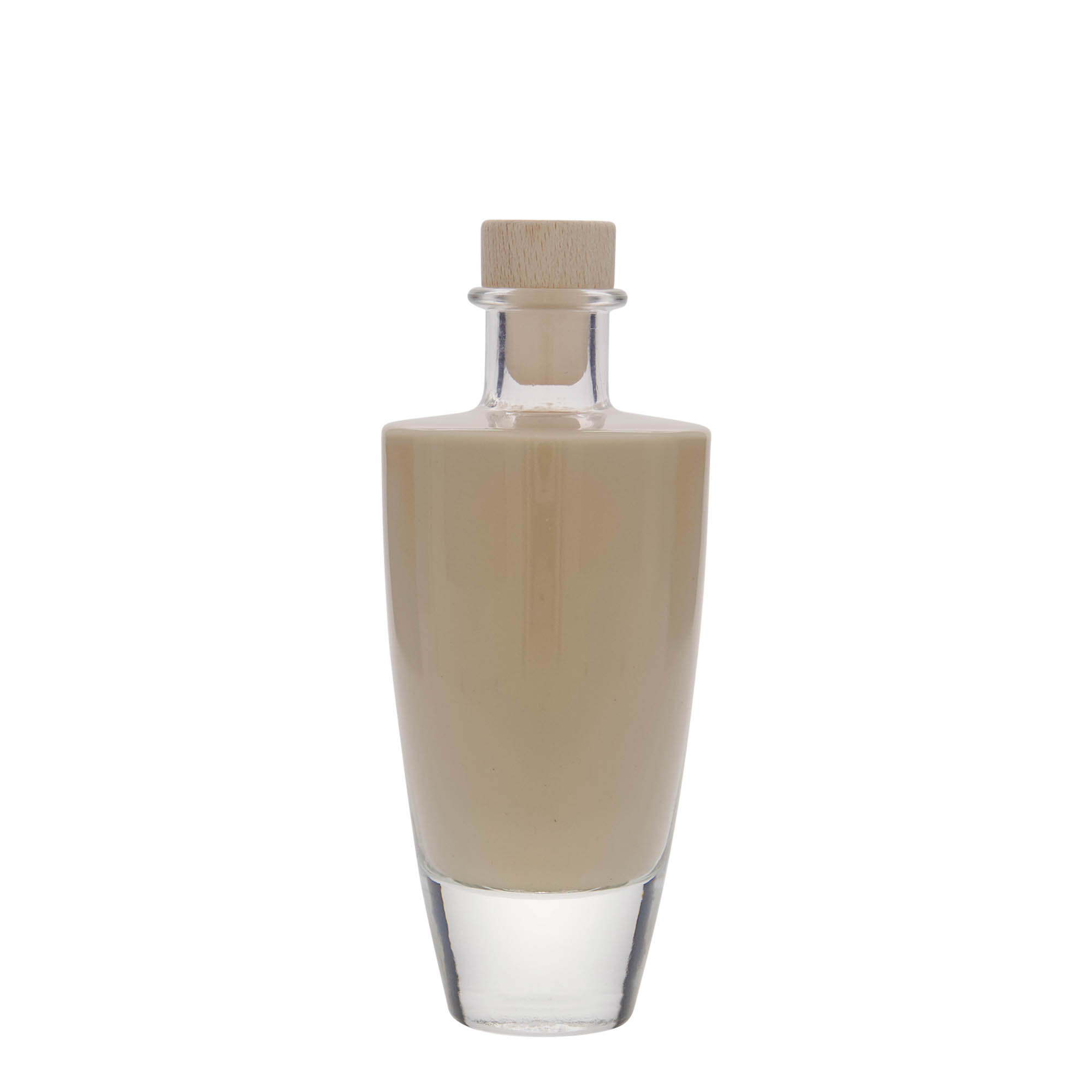 Glazen fles 'Vanessa', 200 ml, ovaal, monding: kurk