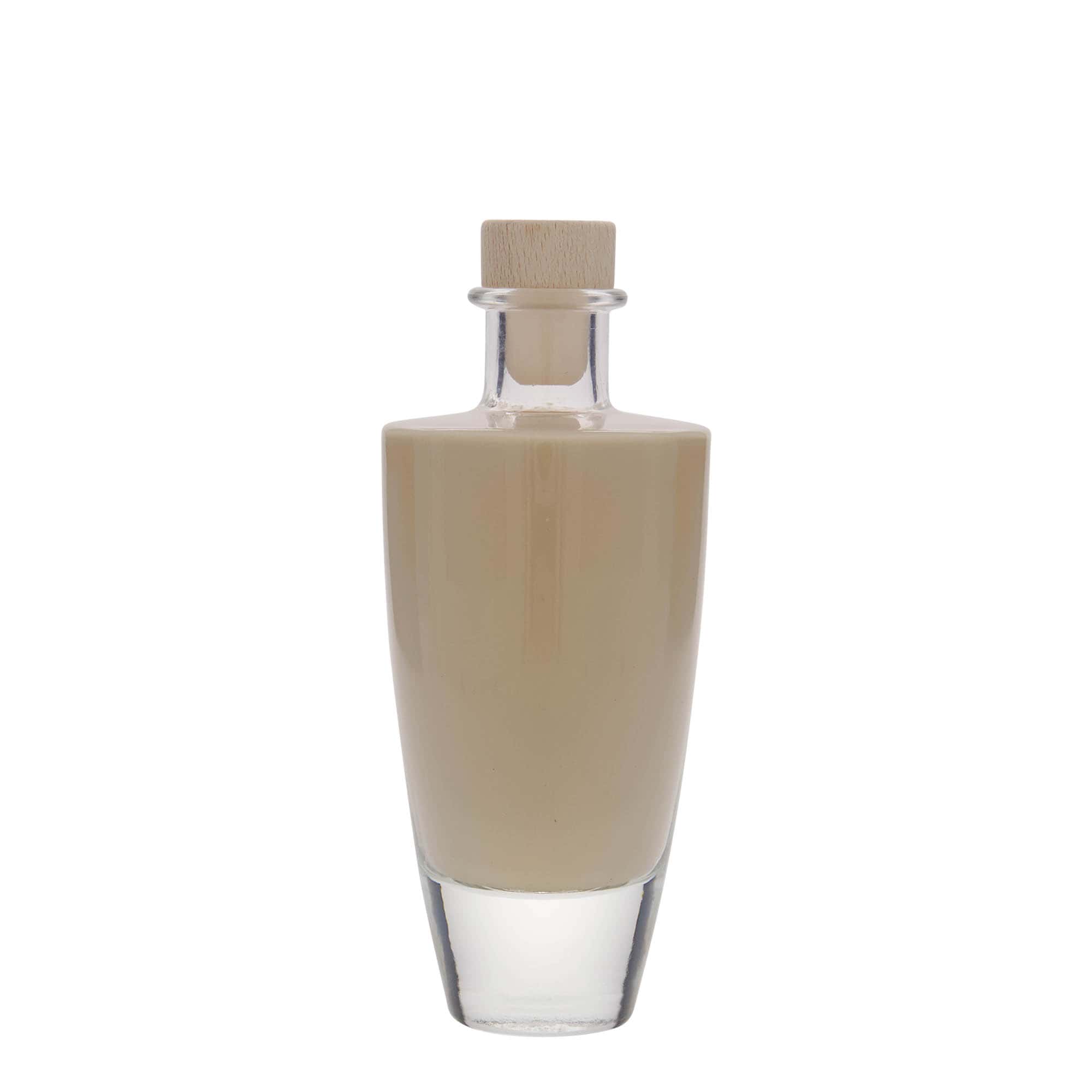 Glazen fles 'Vanessa', 200 ml, ovaal, monding: kurk
