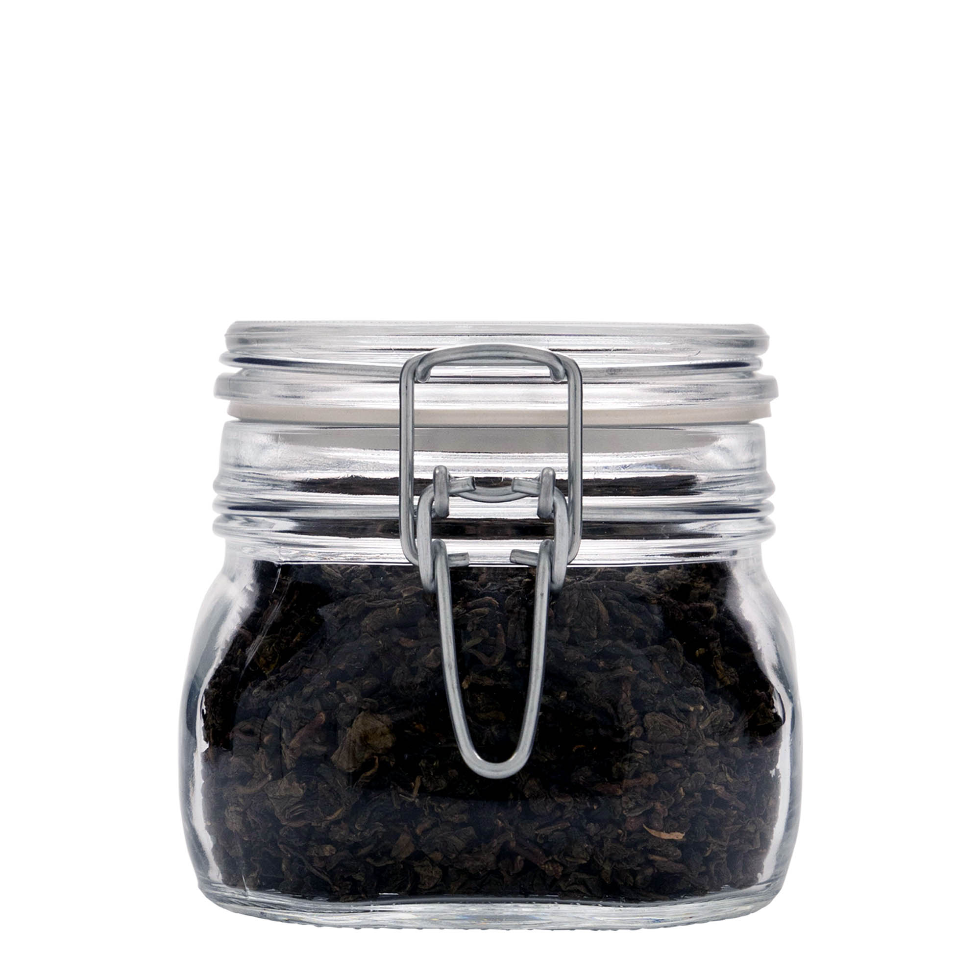 Pot met beugelsluiting 'Fido', 500 ml, vierkant, monding: beugelsluiting