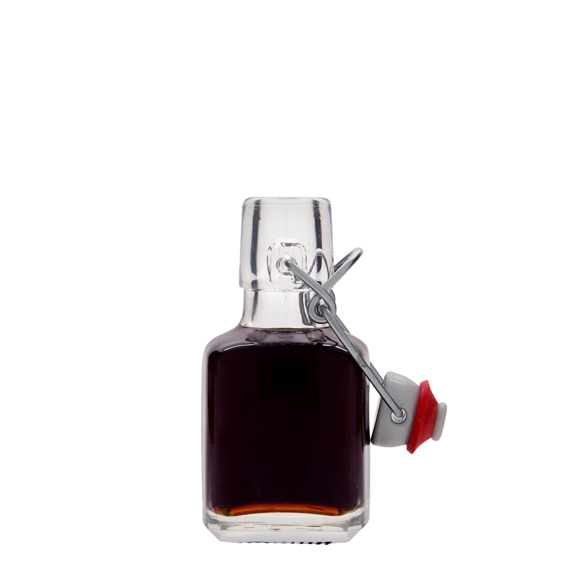 Bouteille en verre 100 ml 'Kubica', carrée, bouchage: bouchon mécanique Bouteille en verre 100 ml 'Kubica', carrée, bouchage: bouchon mécanique