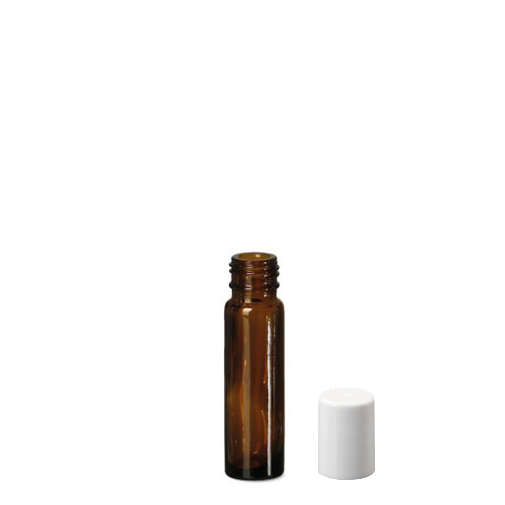 10 ml roll-on fles, glas, bruin, opening: schroefdop