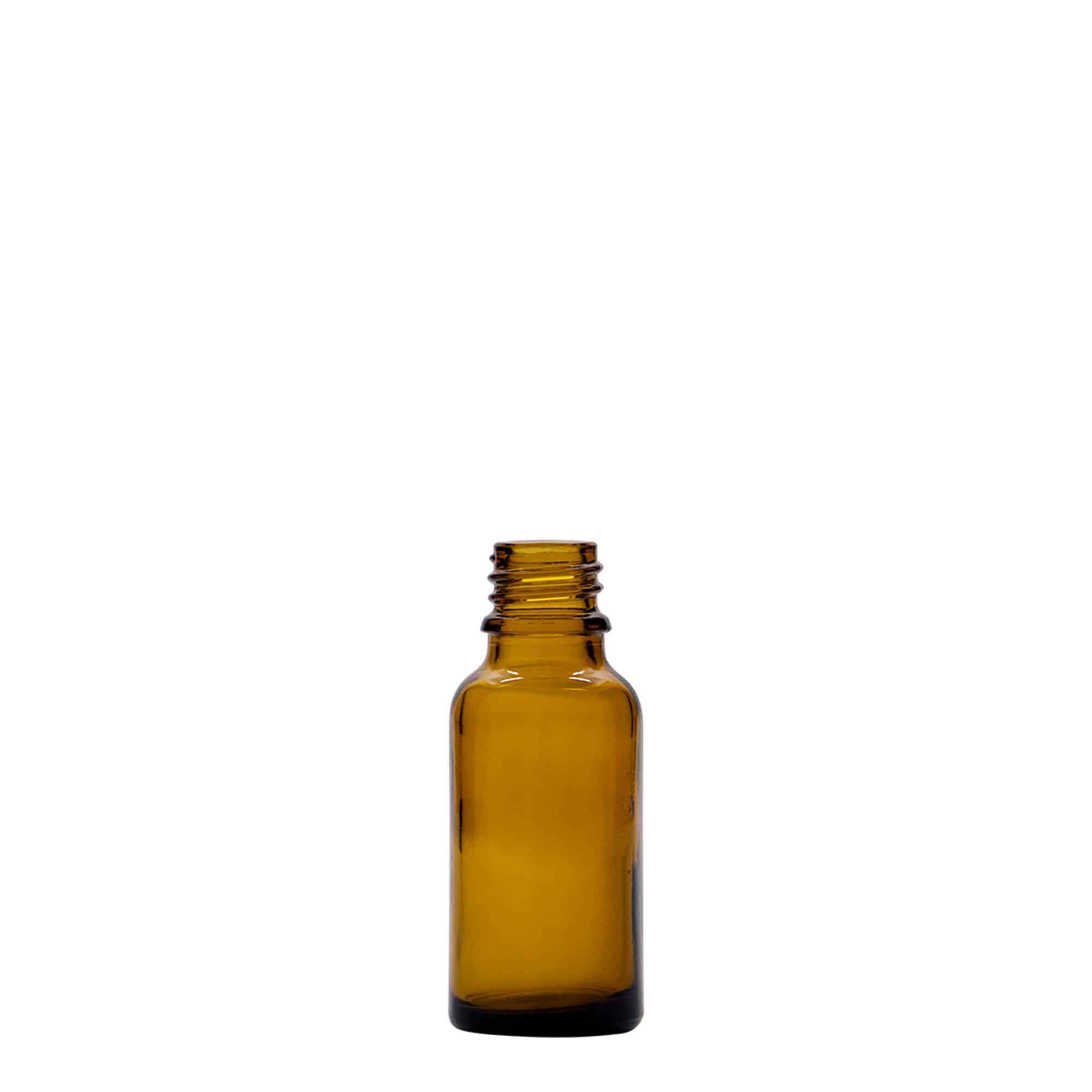 Flacon pharmaceutique 20 ml, verre, brun, bouchage: DIN 18 Flacon pharmaceutique 20 ml, verre, brun, bouchage: DIN 18