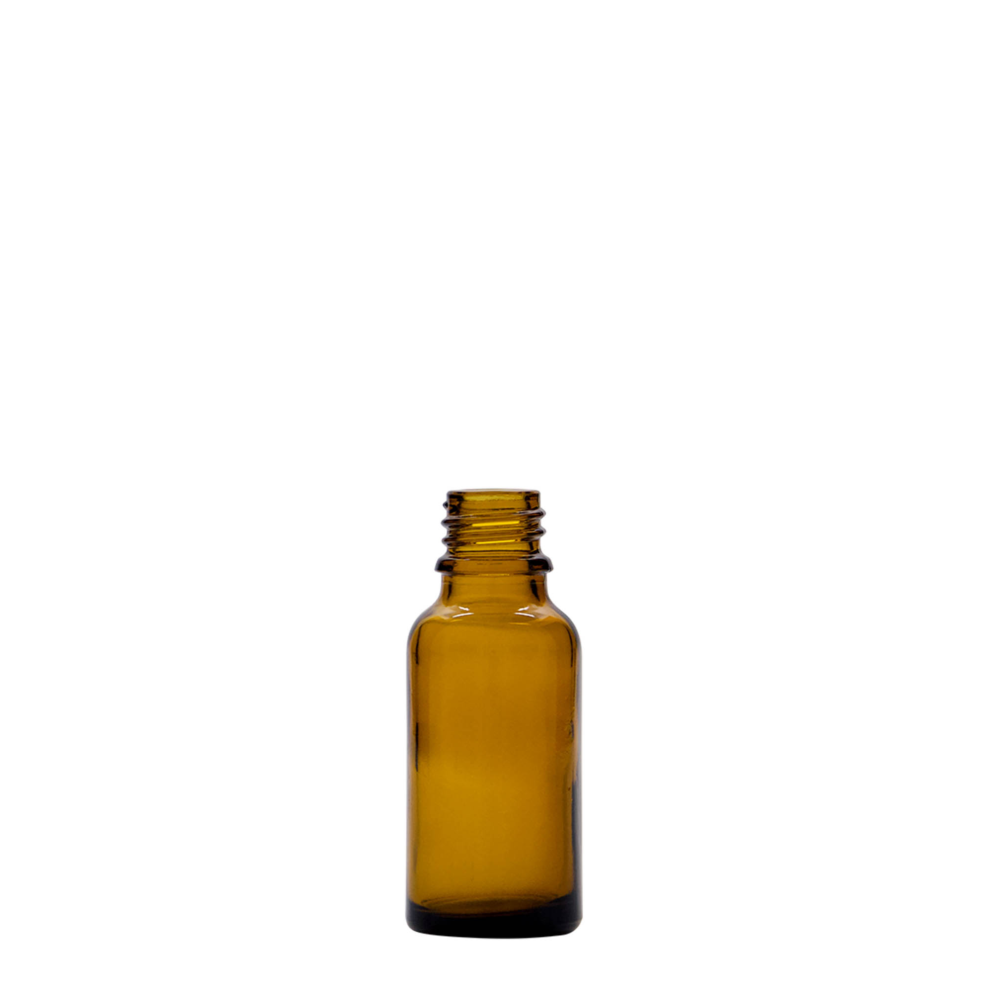 Medicijnfles, 20 ml, glas, bruin, monding: DIN 18 Medicijnfles, 20 ml, glas, bruin, monding: DIN 18