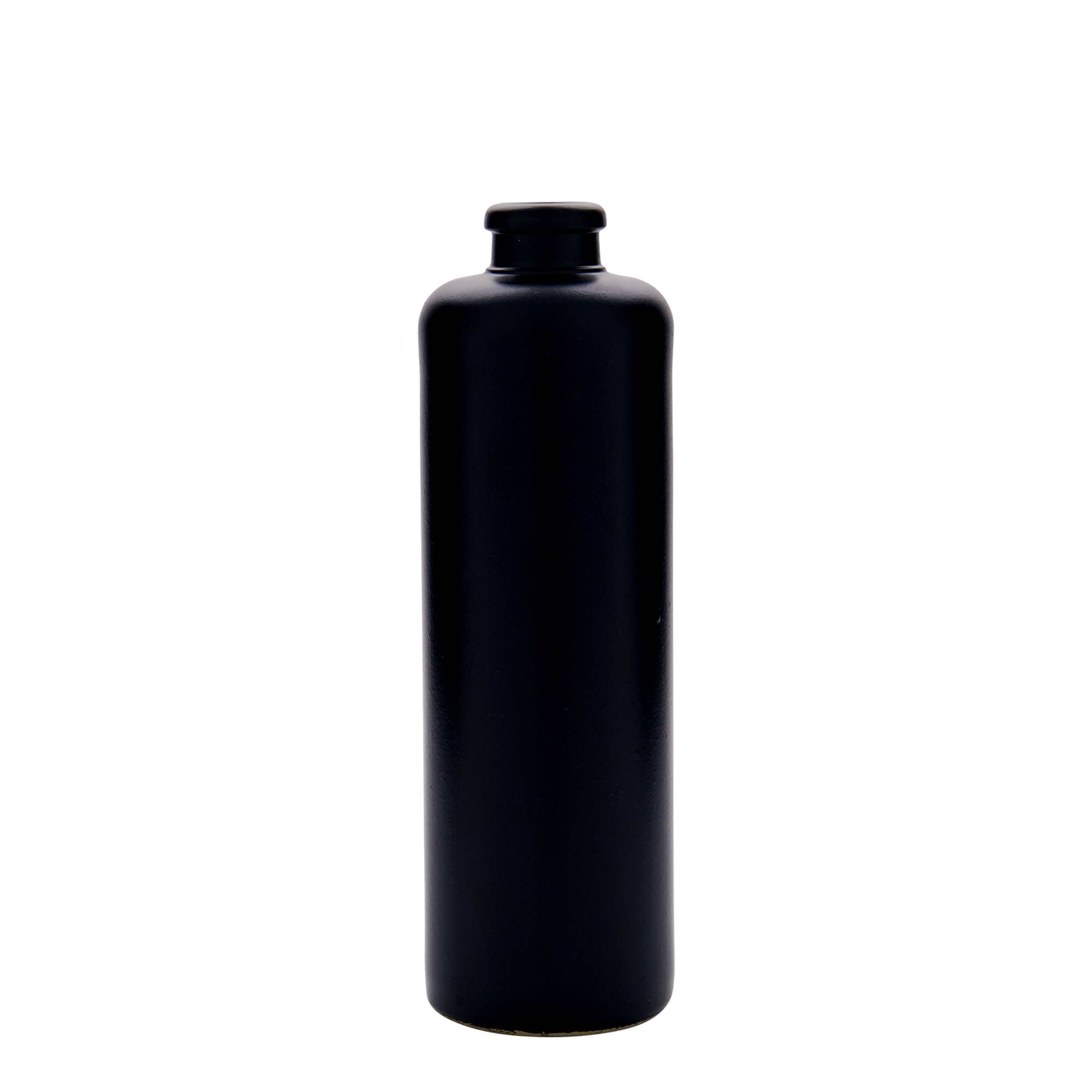 Chope en terre cuite 500 ml, grès, noir, bouchage: bouchon