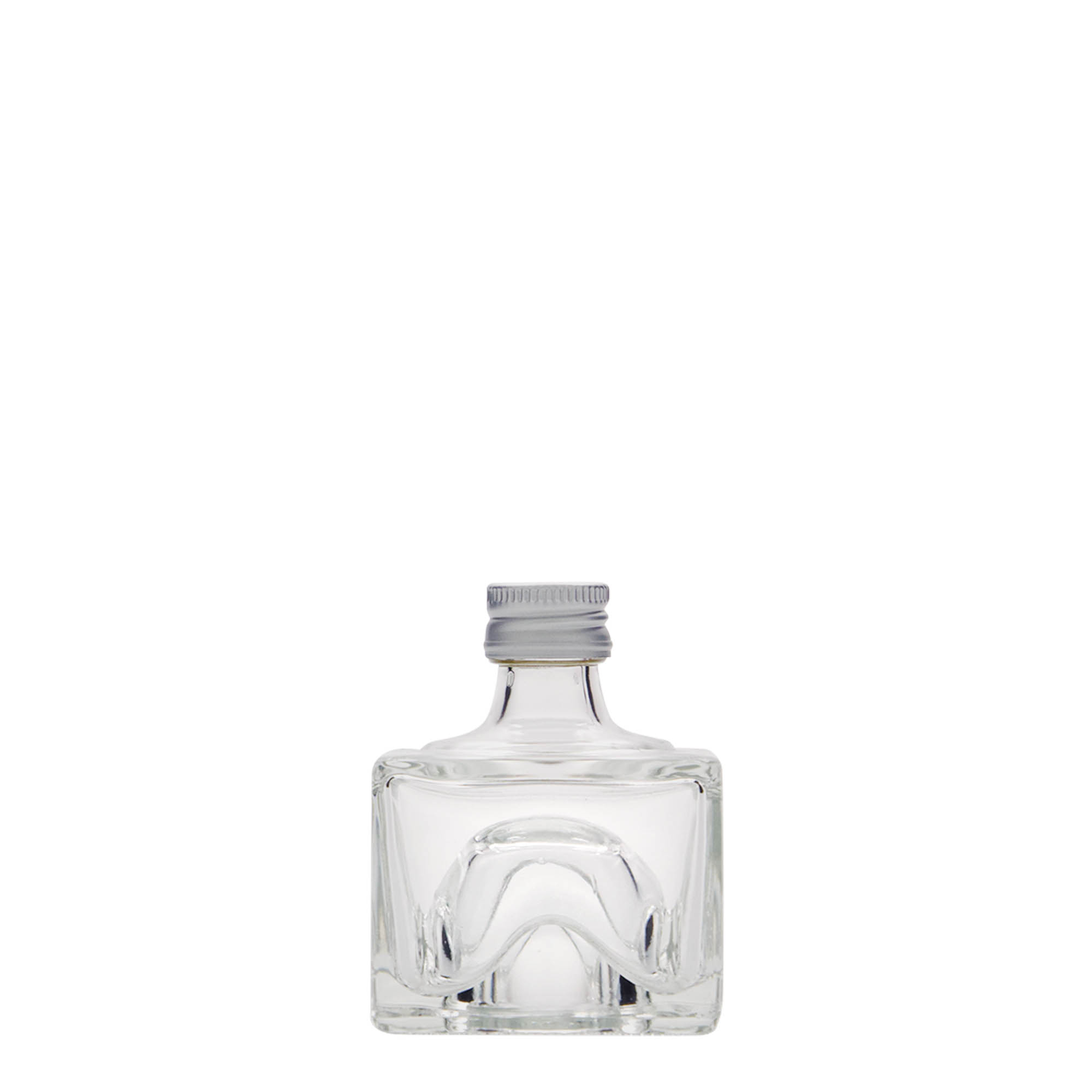 Glazen fles 'Cocolores', 40 ml, vierkant, monding: PP 18