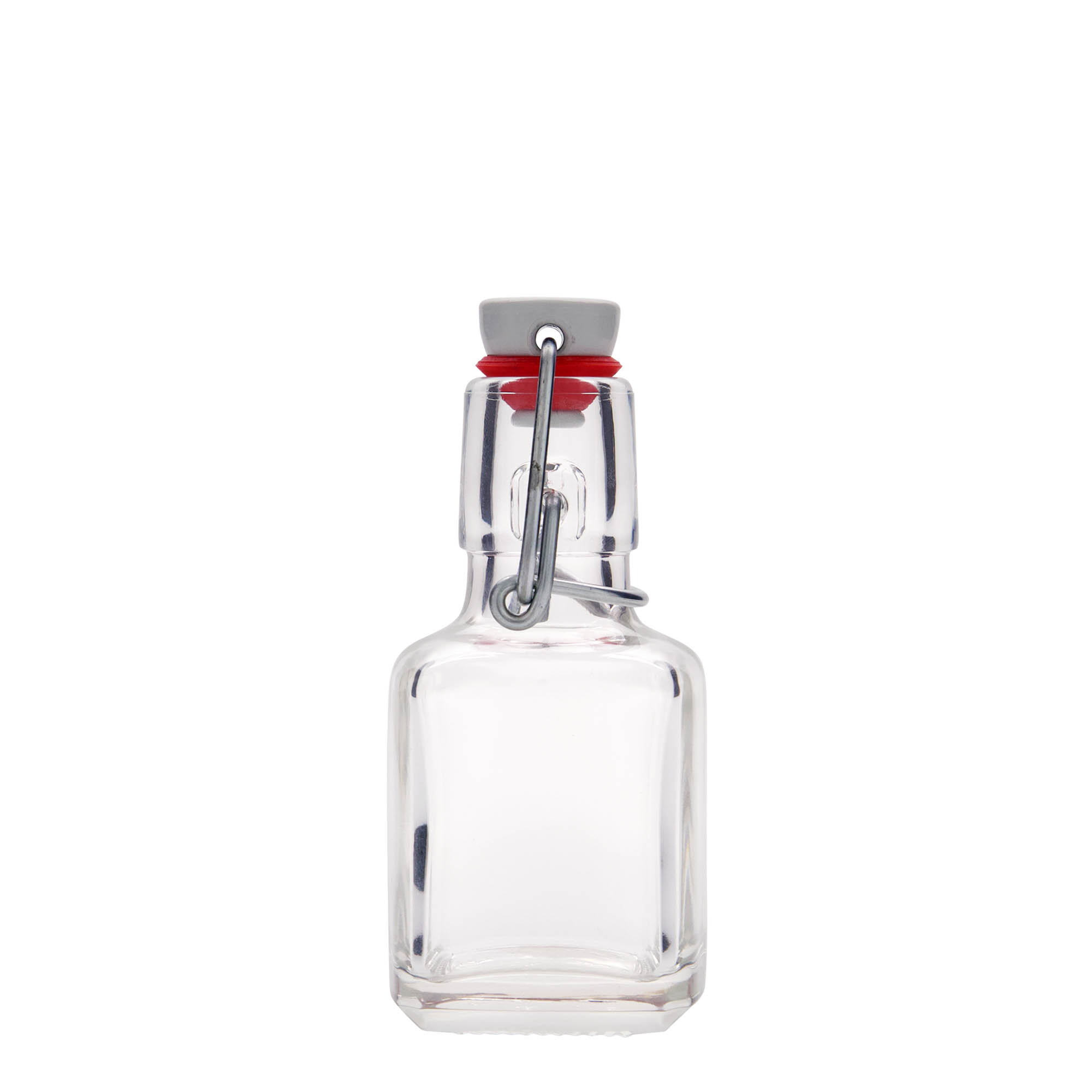 Bouteille en verre 100 ml 'Kubica', carrée, bouchage: bouchon mécanique Bouteille en verre 100 ml 'Kubica', carrée, bouchage: bouchon mécanique