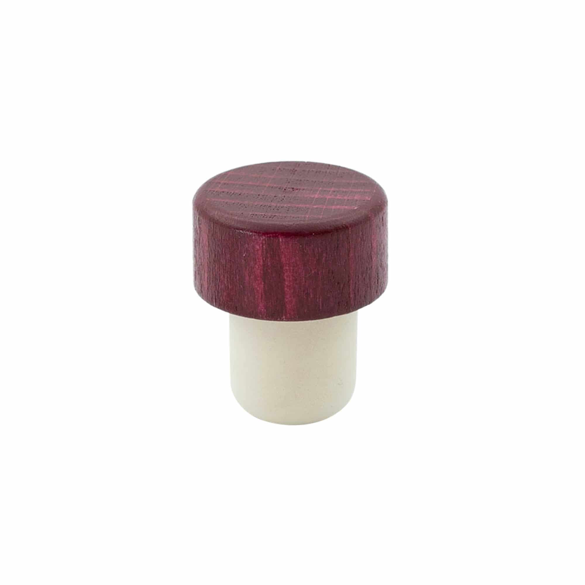Bouchon à poignée 19 mm, bois, rouge bordeaux, pour bouchage: bouchon