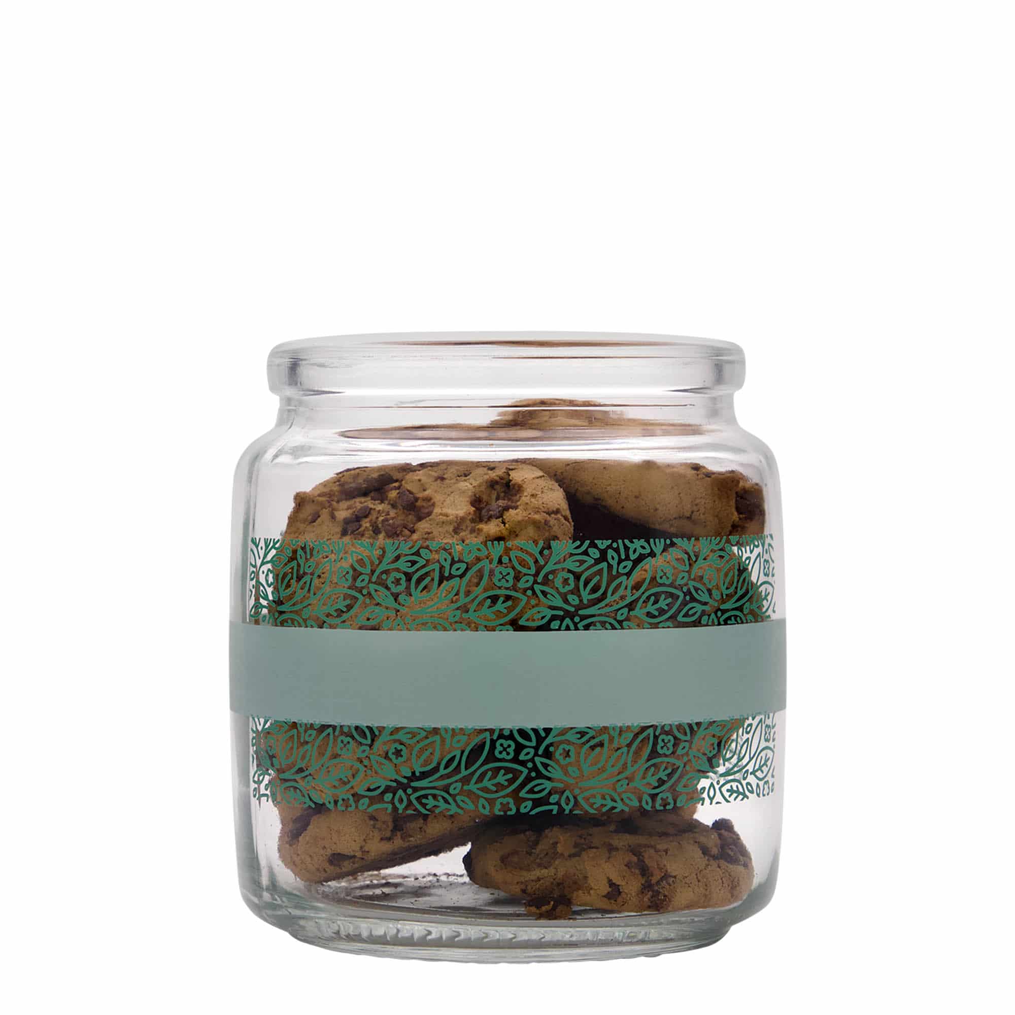 Bocal avec bouchon liège 750 ml 'Giara', motif : naturalmente verde, bouchage: bouchon