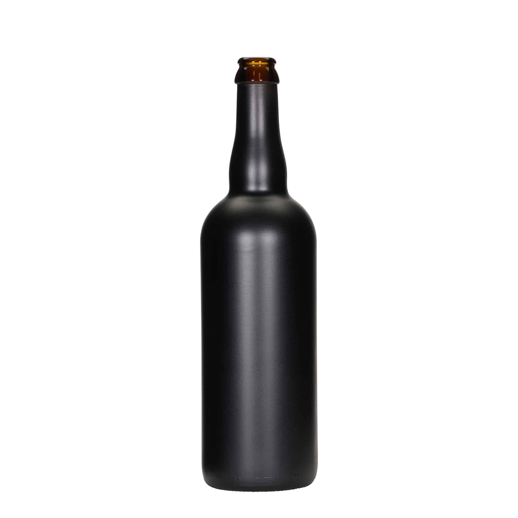 750 ml bierfles België, glas, zwart, monding: kroonkurk 750 ml bierfles België, glas, zwart, monding: kroonkurk