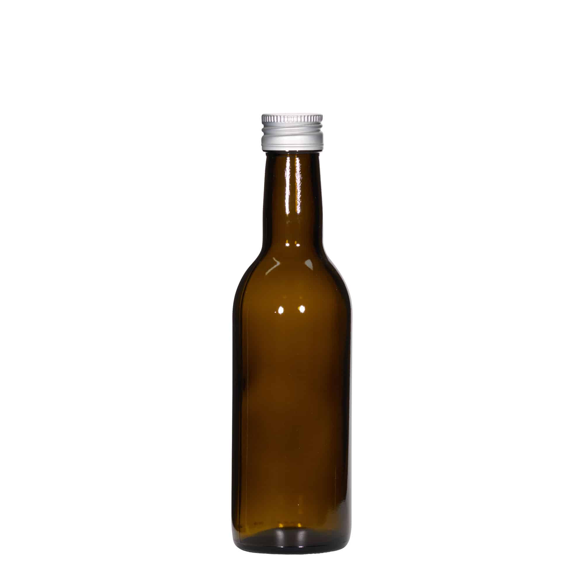 Bouteille en verre 250 ml 'Bordeaux', vert antique, bouchage: PP 28