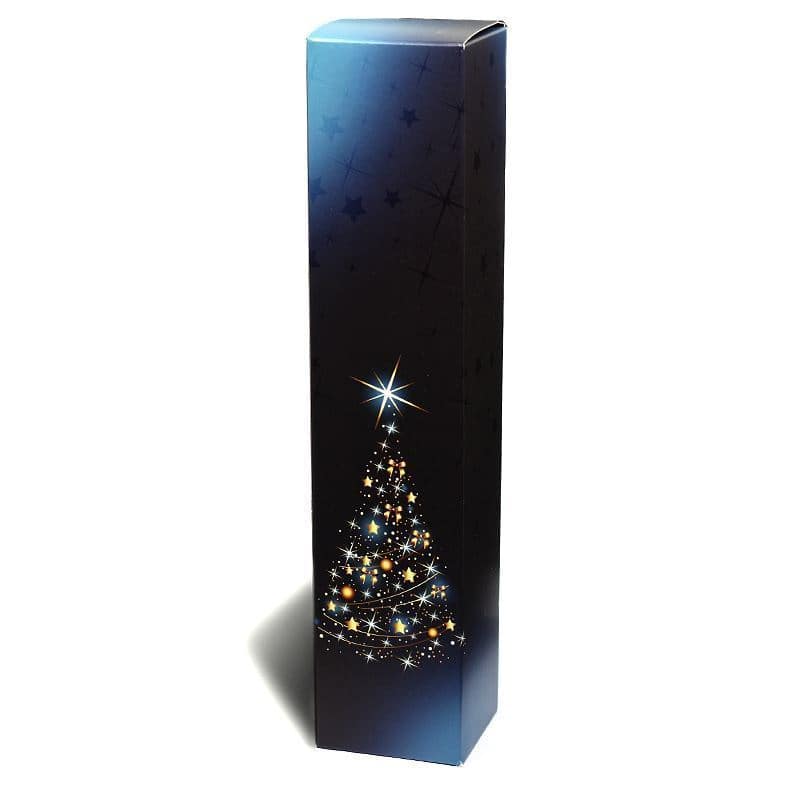Carton cadeau 'Arbre de Noël', rectangulaire, carton, bleu Carton cadeau 'Arbre de Noël', rectangulaire, carton, bleu
