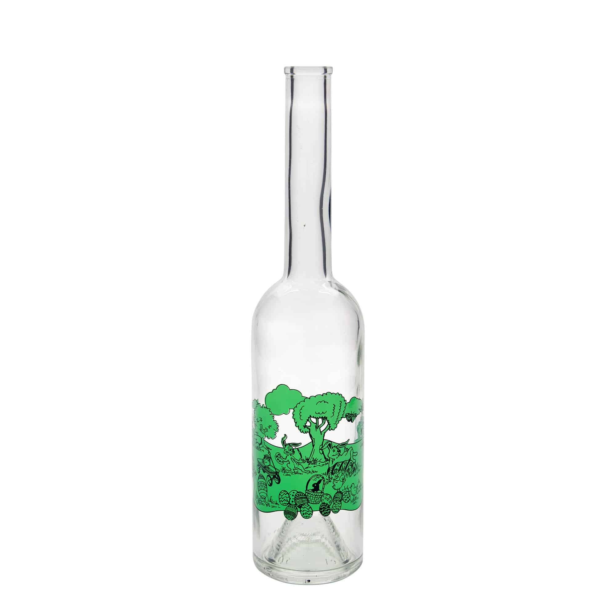 Glazen fles 'Opera', 500 ml, motief: Vrolijk Pasen, monding: kurk Glazen fles 'Opera', 500 ml, motief: Vrolijk Pasen, monding: kurk
