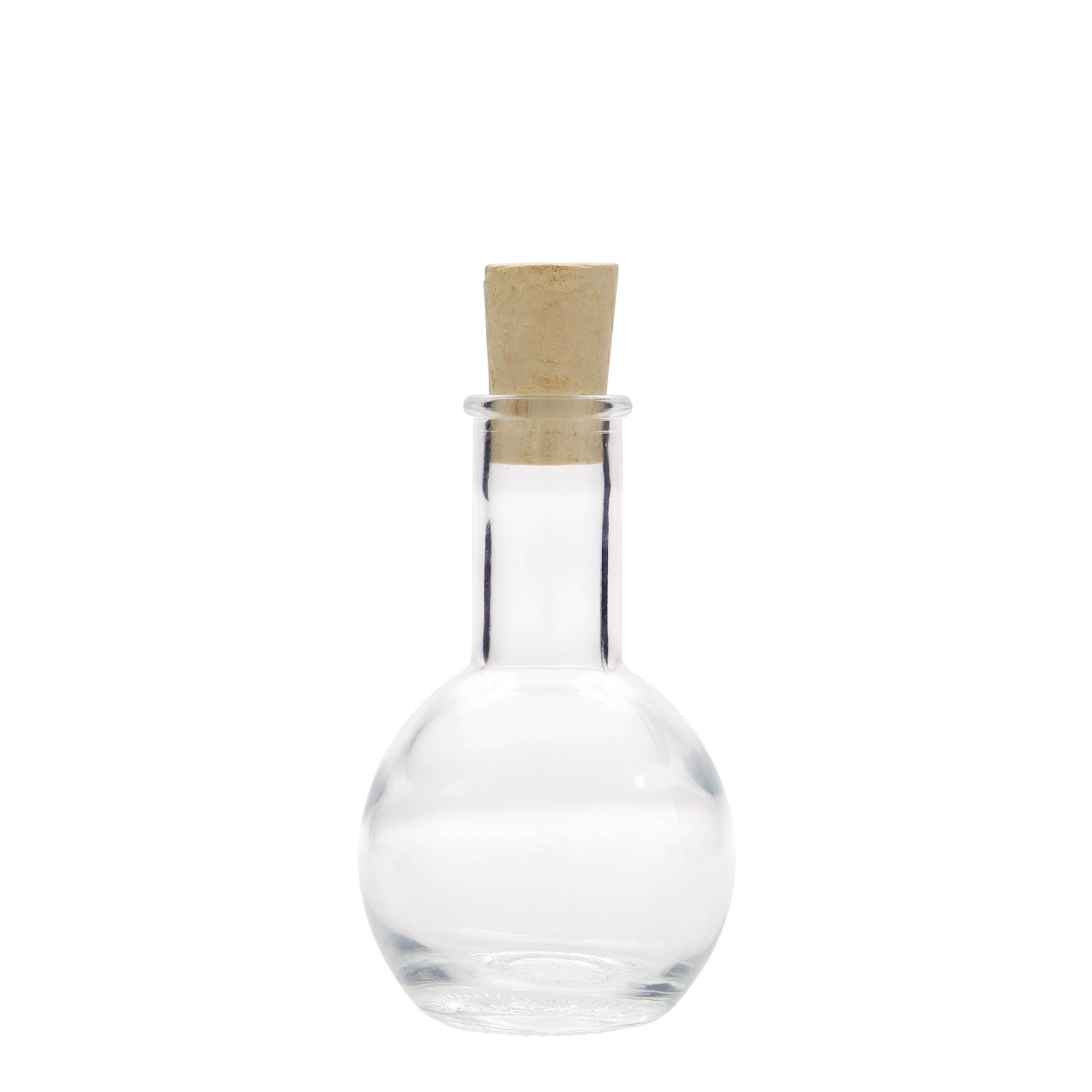 Glazen fles 'Tulipano', 100 ml, monding: kurk Glazen fles 'Tulipano', 100 ml, monding: kurk
