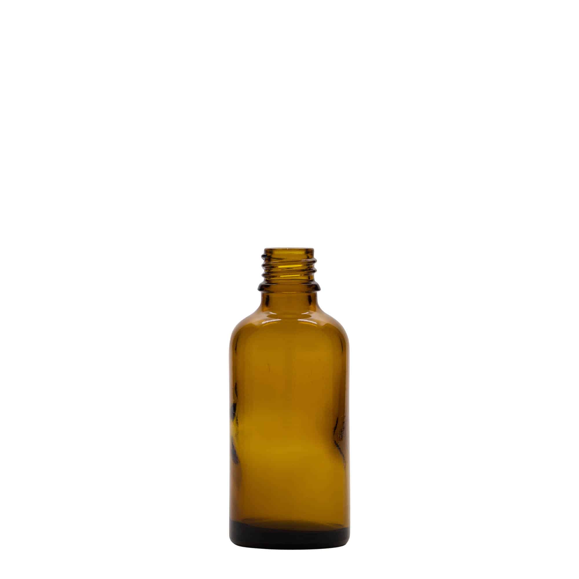 Flacon pharmaceutique 50 ml, verre, brun, bouchage: DIN 18 Flacon pharmaceutique 50 ml, verre, brun, bouchage: DIN 18