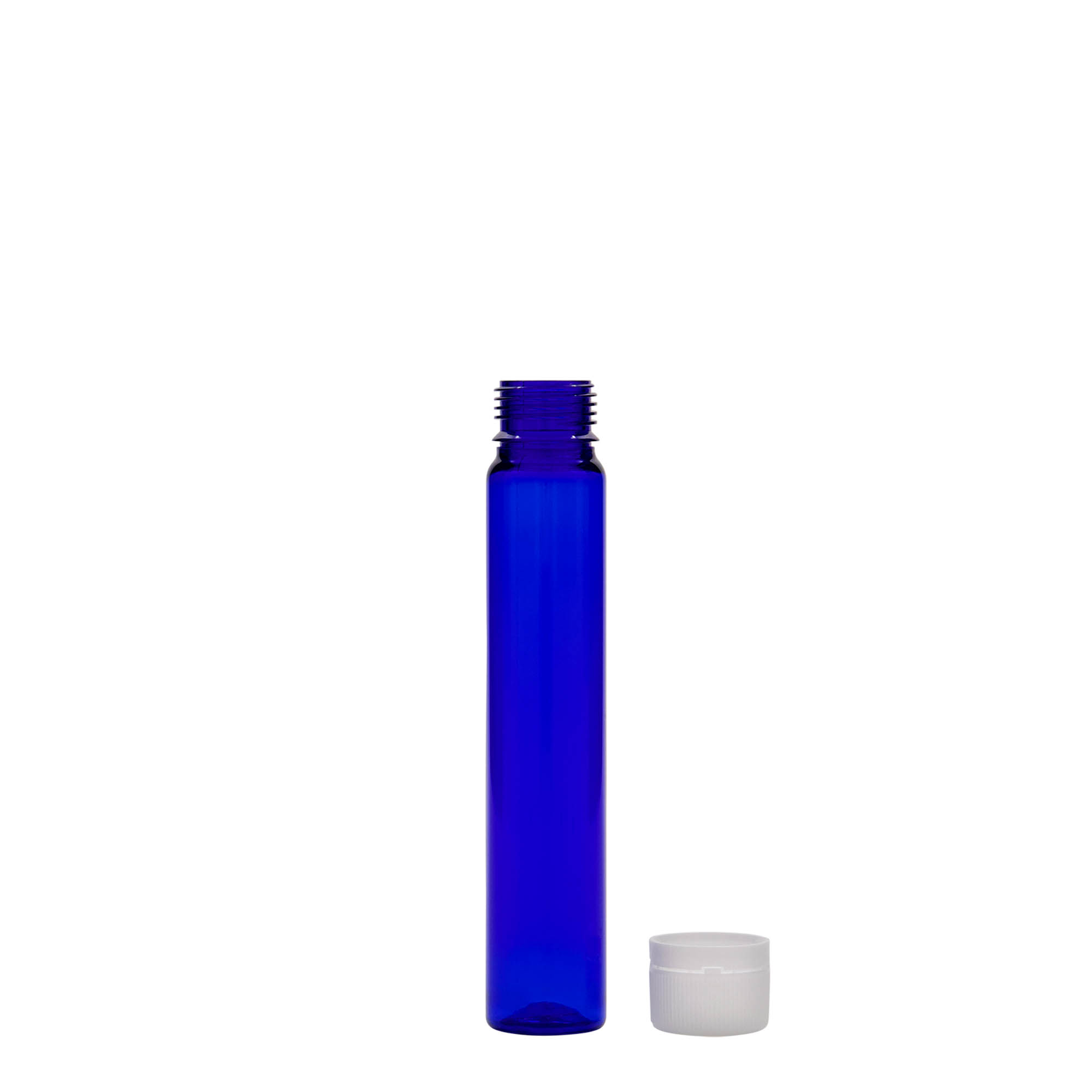 Éprouvette en PET 25 ml, plastique, bleu roi, bouchage: Bougage à vis