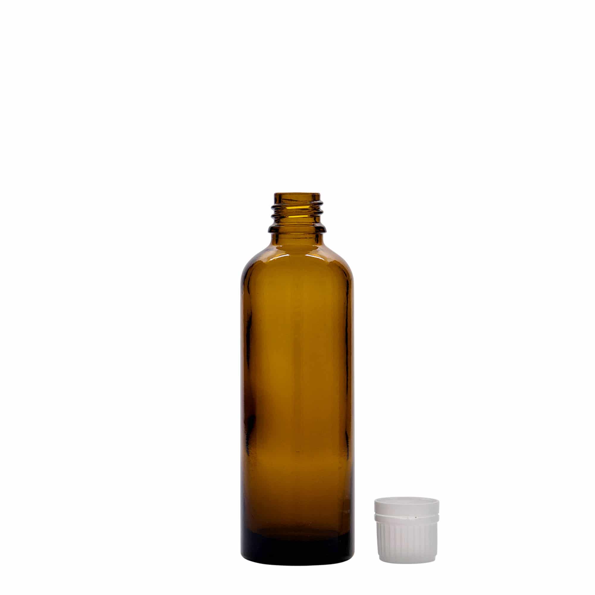 Medicijnfles, 75 ml, glas, bruin, monding: DIN 18