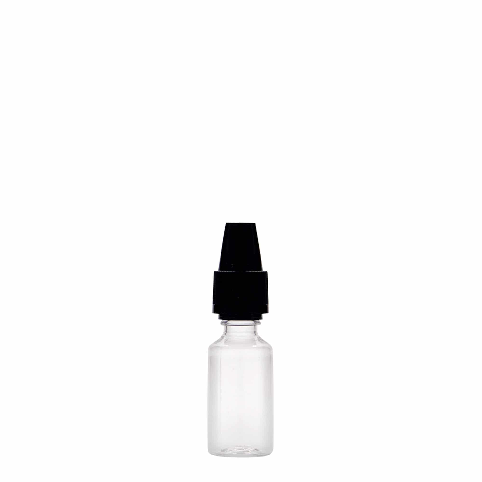 Bouteille en PET 10 ml 'E-Liquid' avec sécurité qualité et enfants, plastique, bouchage: Bougage à vis