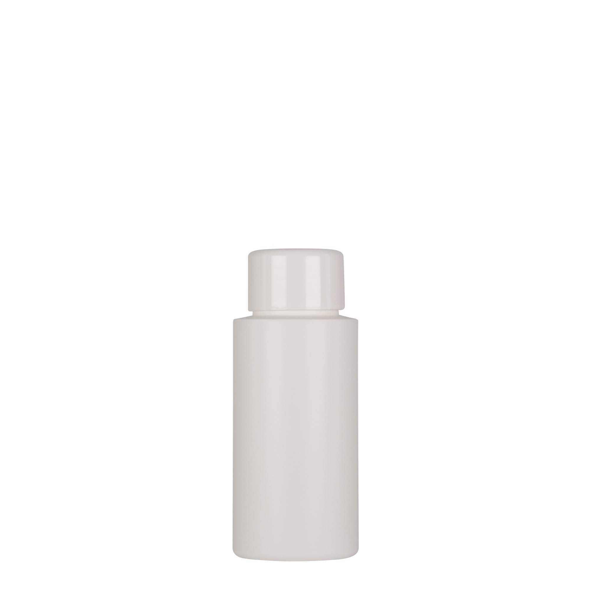 Plastic fles 'Pipe', 50 ml, Green HDPE, wit, monding: 24/410