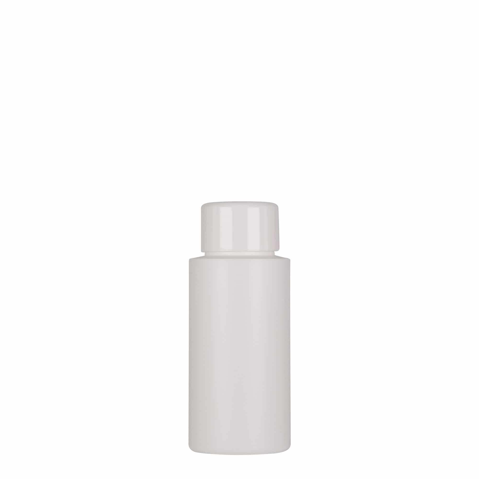 Plastic fles 'Pipe', 50 ml, Green HDPE, wit, monding:  24/410
