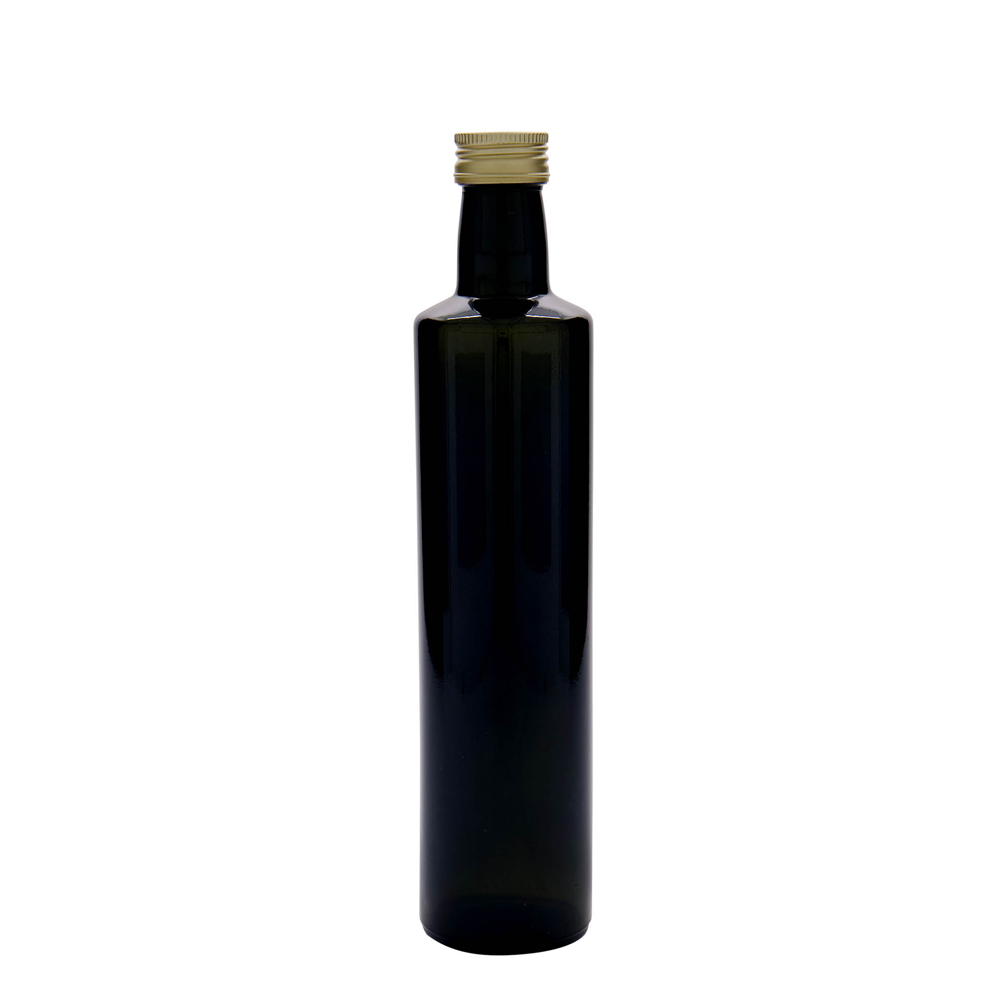 Glazen fles 'Dorica', 500 ml, antiekgroen, monding: PP 31,5 Glazen fles 'Dorica', 500 ml, antiekgroen, monding: PP 31,5