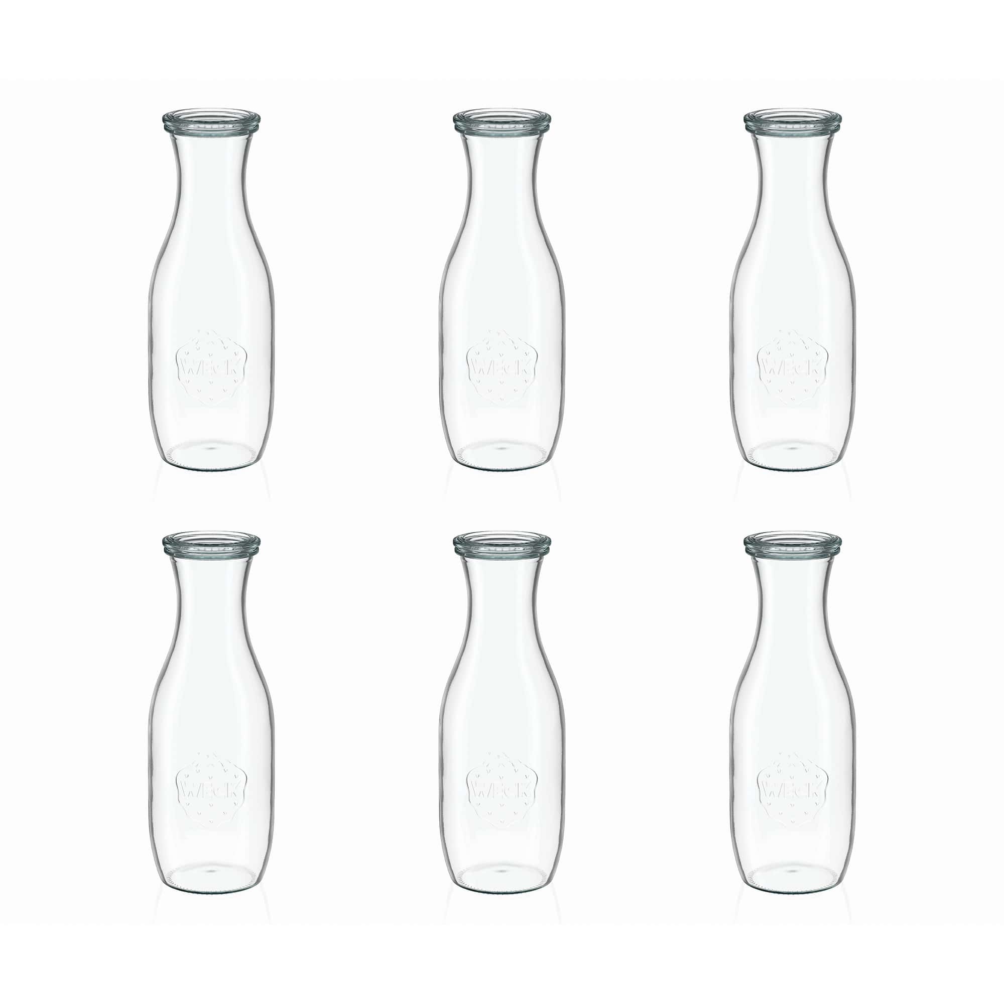 6x 1000 ml Bouteille à jus WECK avec couvercle en verre RR 60