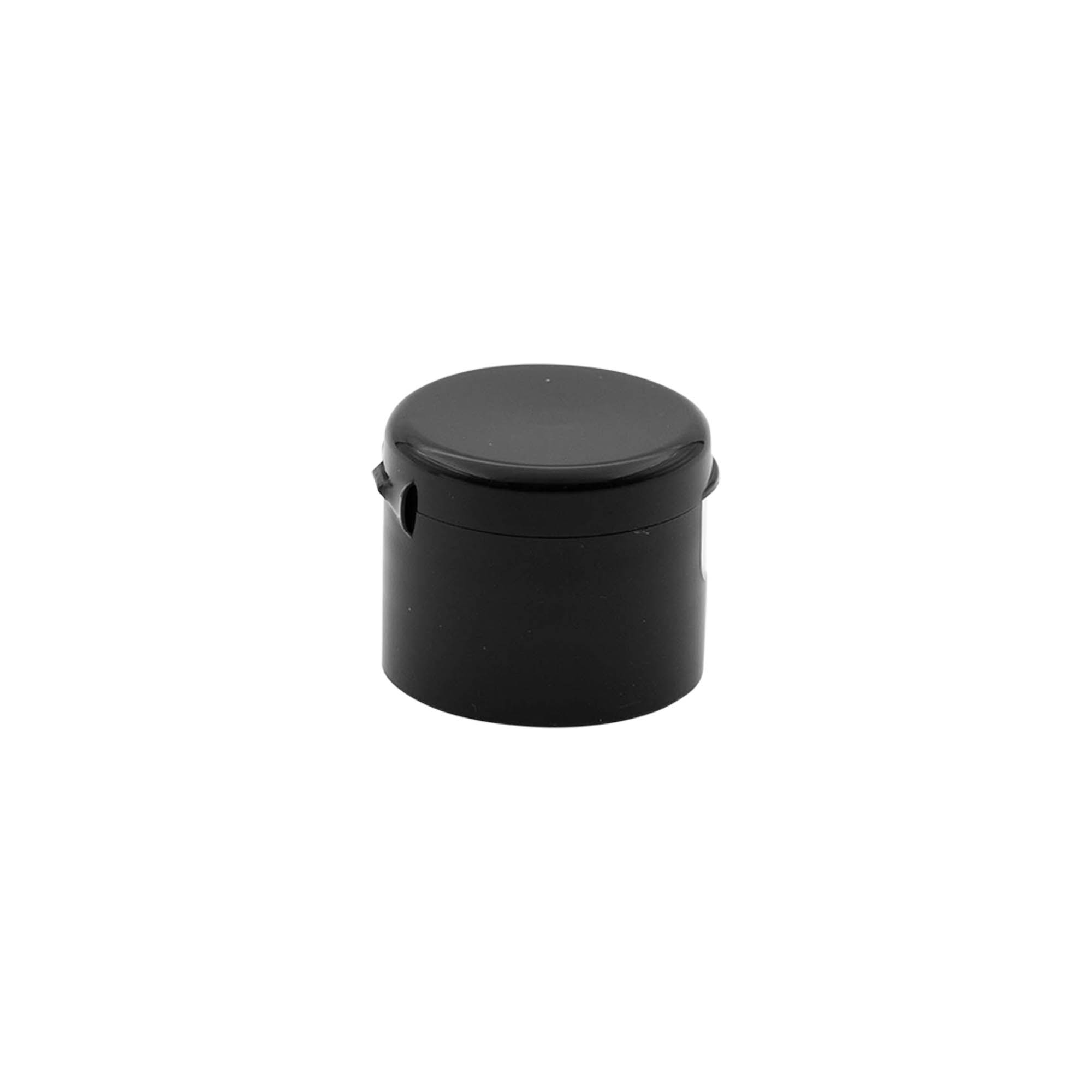 Bougage à vis à charnière rabattable, plastique PP, noir, pour bouchage: 24/410