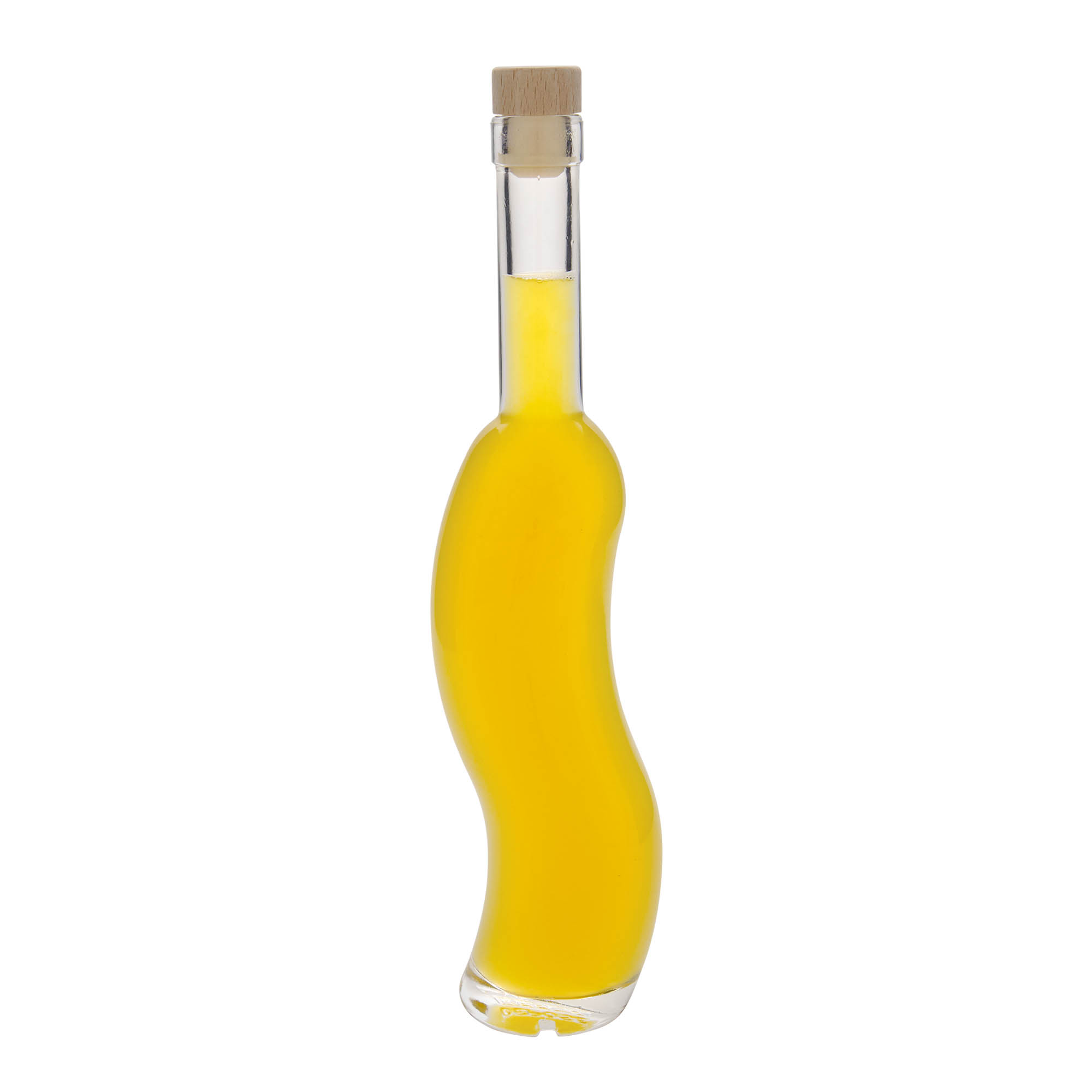 Glazen fles 'La-Ola', 350 ml, halfrond, monding: kurk